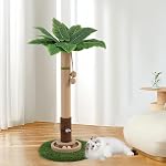 Poste de fouille des chats, 35.4 Inch Tall Cat Scratching Post pour les chats d'intérieur avec jouet de chat, trou de souris et boule en bois interactif pour les chatons, adultes, chats