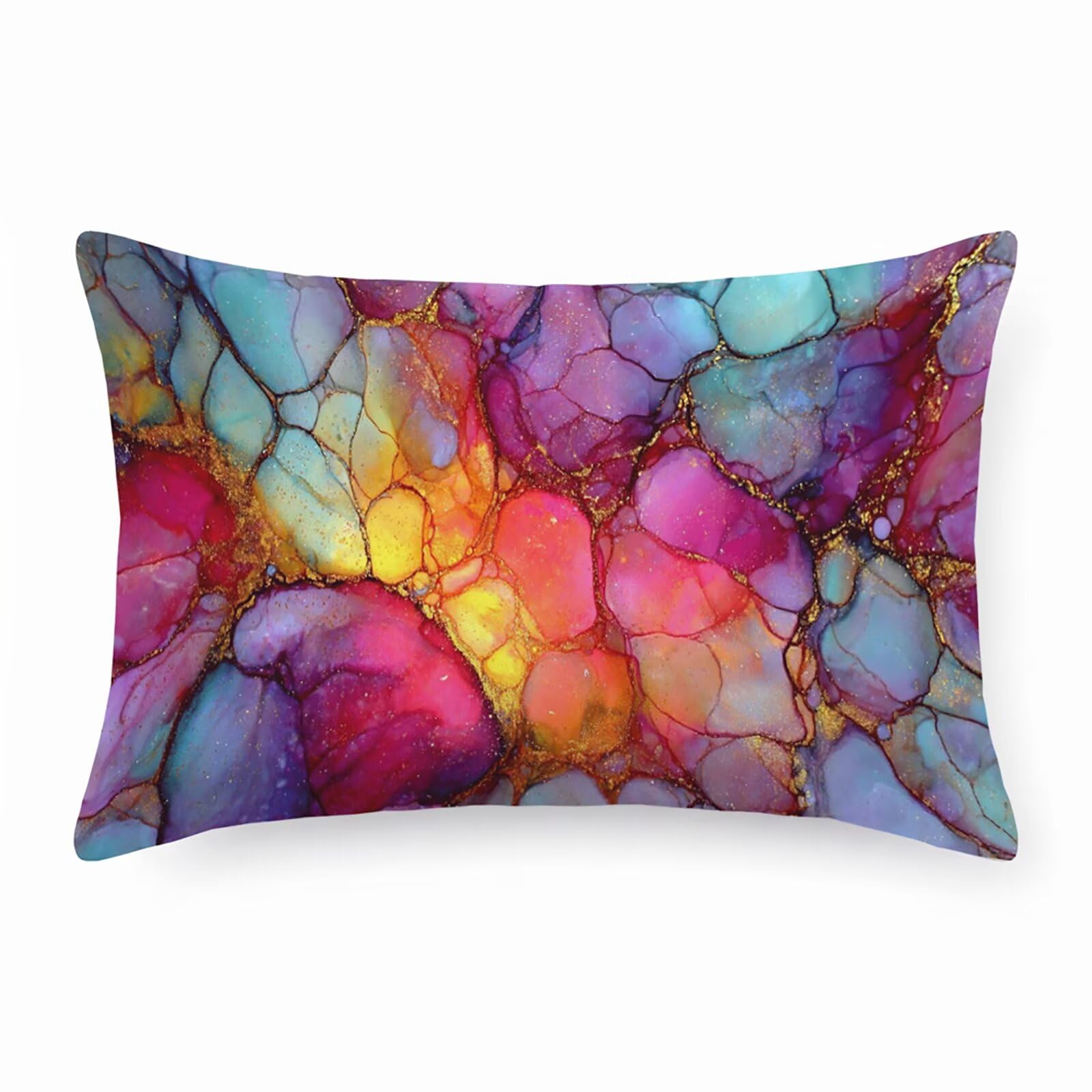 Taie oreiller 40 x 80 velours coussin exterieur géométrie lot de 4 RZBZ-680