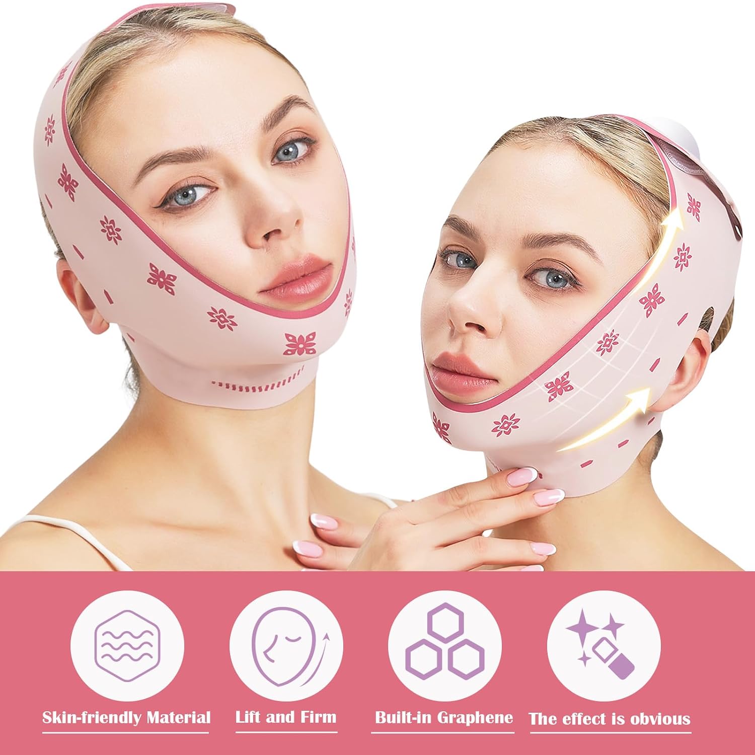 Chin Strap for Sleeping, Reusable Double Chin Eliminator for Women, Face Lifting Mask Breathable and Comfortable Chin Strap Full Coverage, More Comprehensive Wrap and Shaping - Image 2