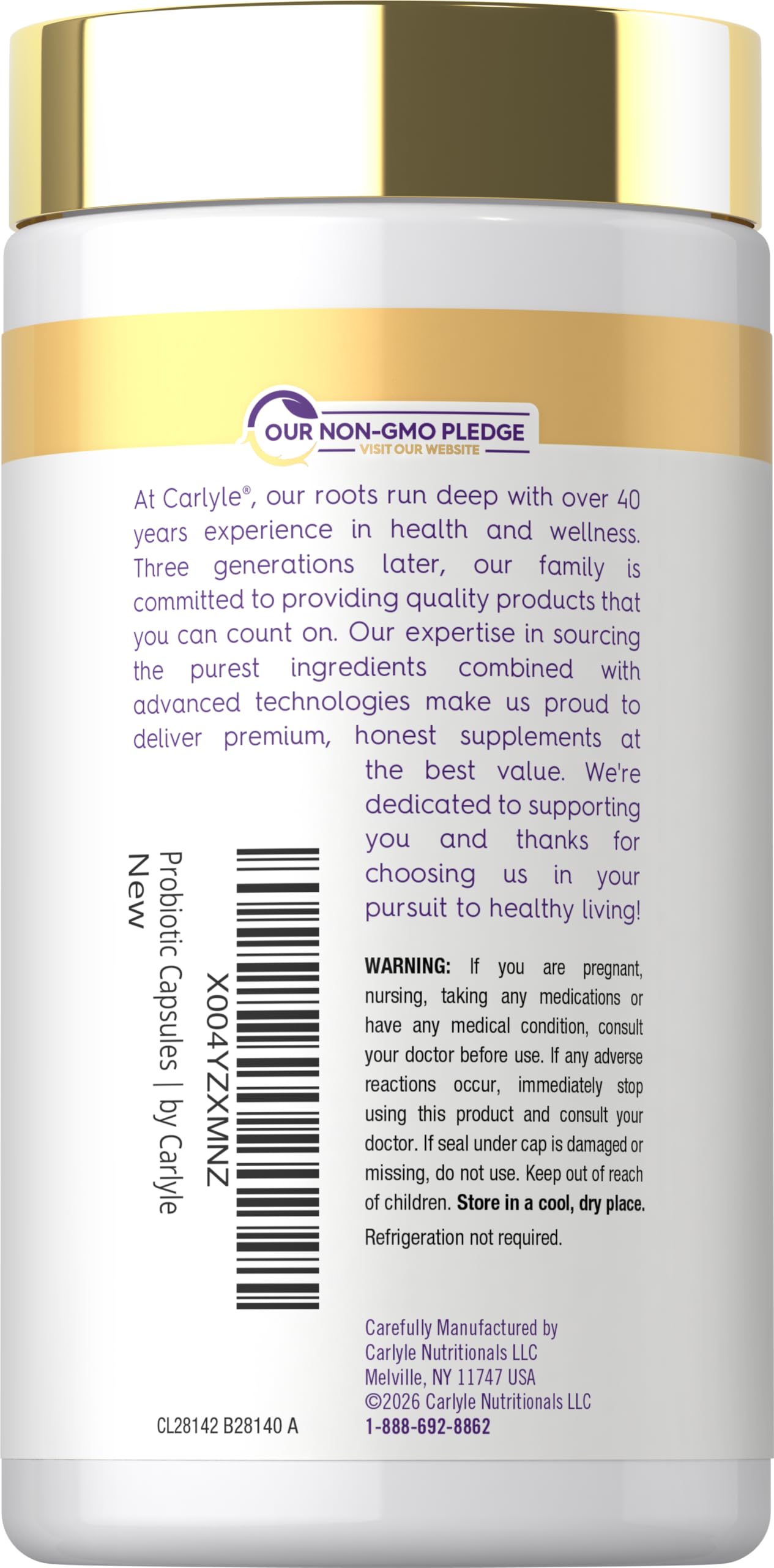 Carlyle Probiotic 100 Billion CFU | 120 Capsules | Delayed Release — Amazon image 3