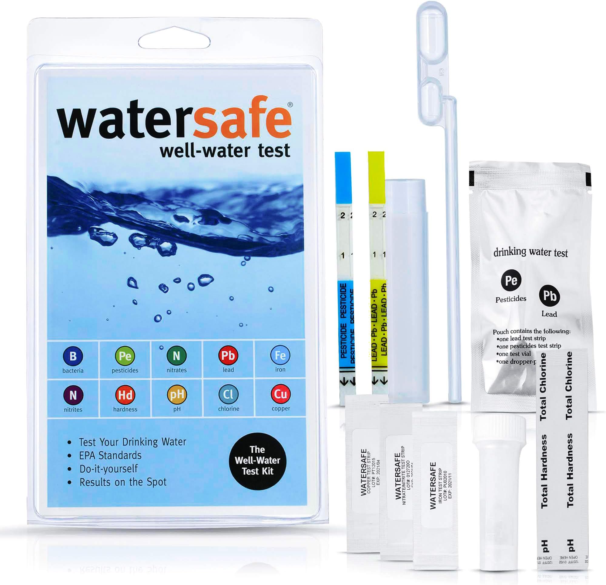 The Original Watersafe Premium Drinking Water Test Kit for Well and Tap Water - Most Sensitive Lead in Water Test, Bacteria, Nitrates, Hardness & More. Easy Instructions and Lab-Accurate Results 3PACK