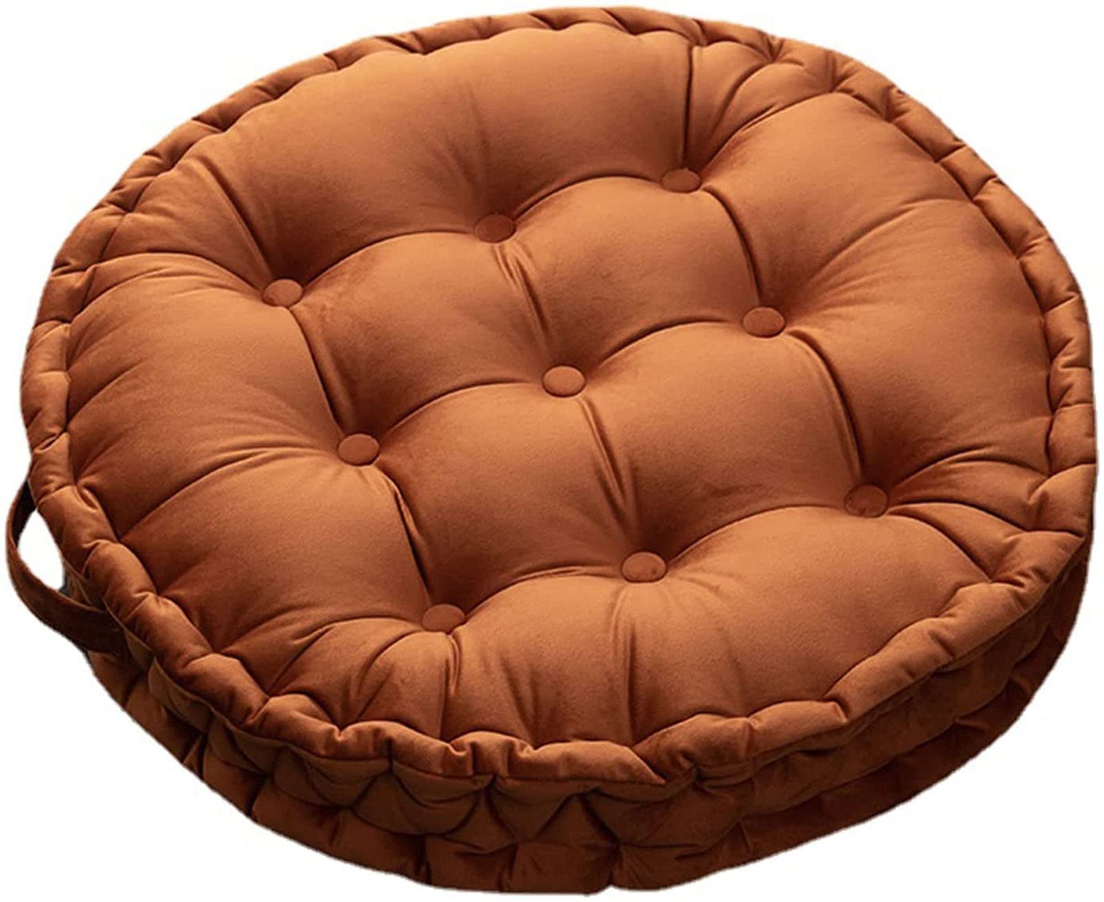 Coussin de méditation rond 60 cm orange grand format pour chaise de jardin