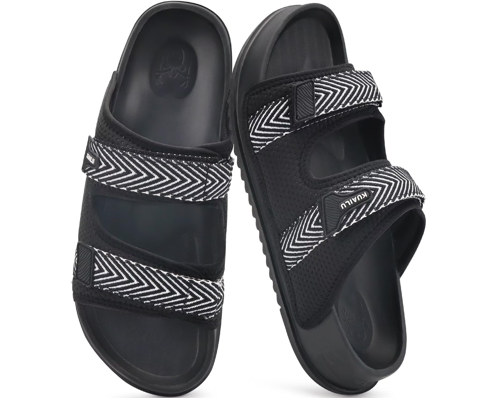 KuaiLu Mens Casual Sandals with Comfortable Orthopedic Arch Support Summer Beach Walking Shoes Cushion Slides Slip on Indoor Outdoor