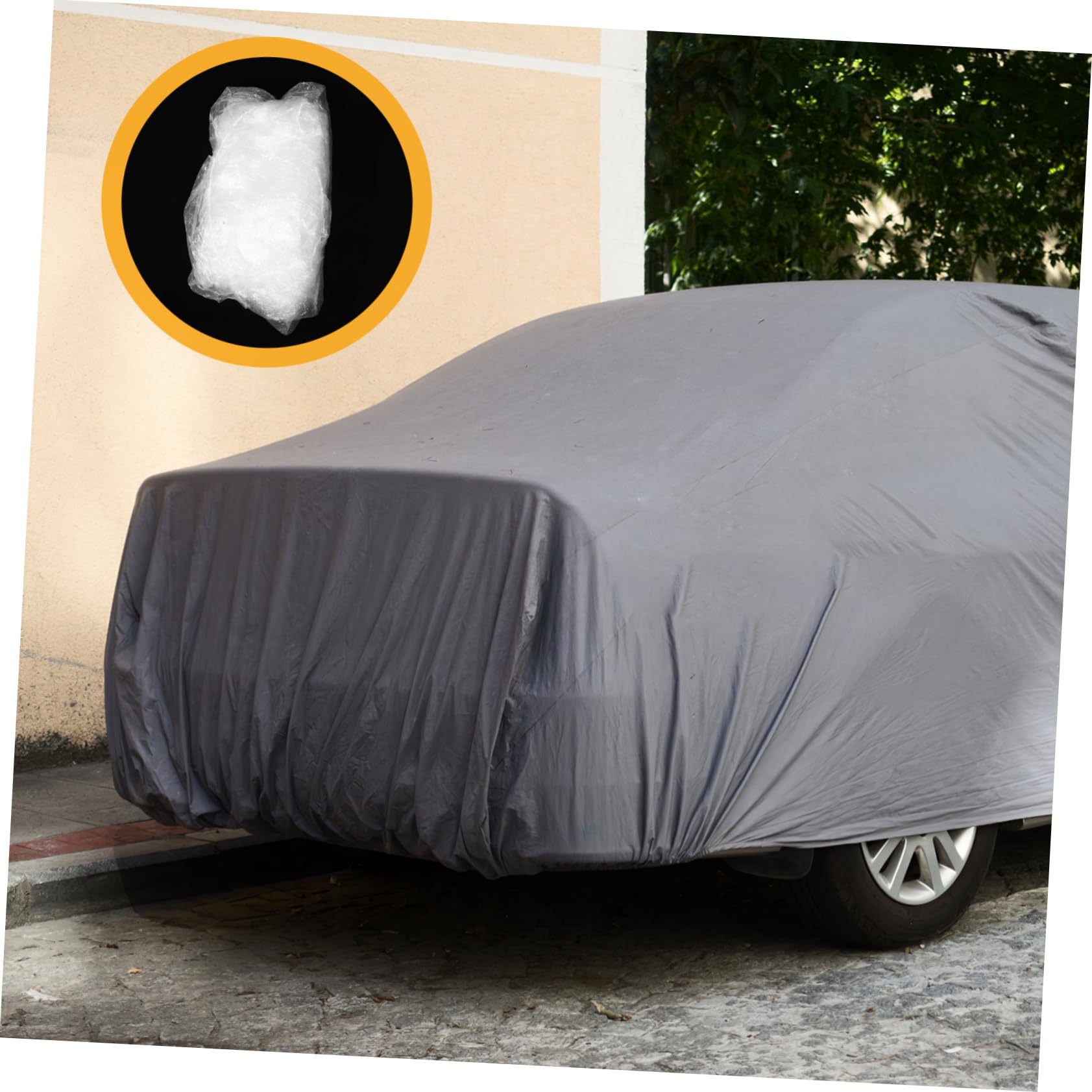 PartyKindom Car Cover Disposable Rainproof Plastic Car Cover Easy Application Pe Film Material Outdoor Indoor Use — view 5