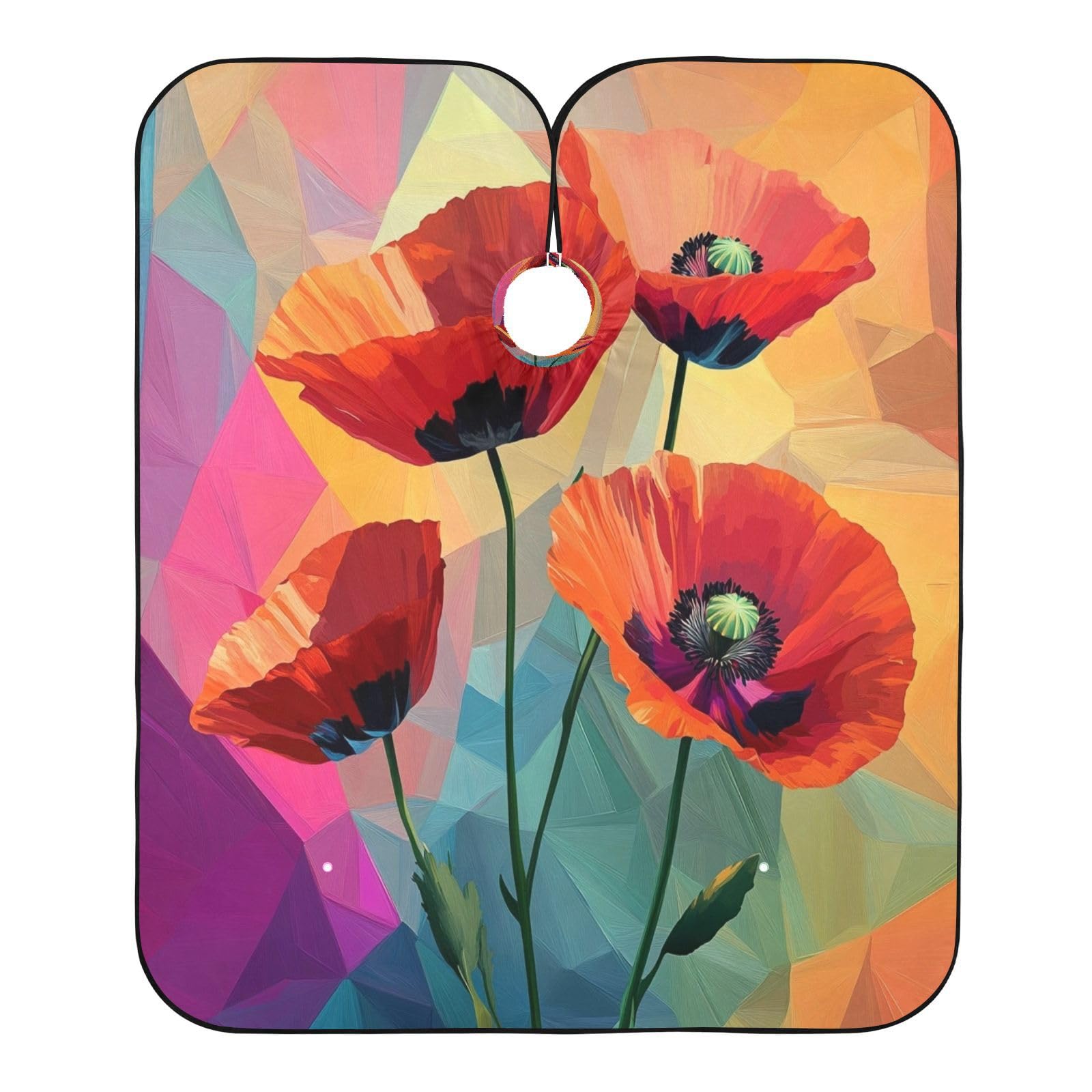 Kigai Poppy Hair Cutting Cape for Men & Women Waterproof Barber Cape Professional Hairdressing Salon Styling Apron with Adjustable Closure Snap