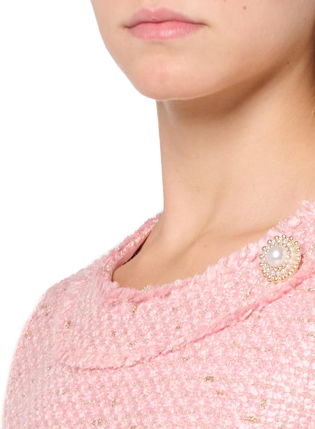 Eliza J Womens Short Sleeve High Neck Tweed Shift Mini Dress - Image 2