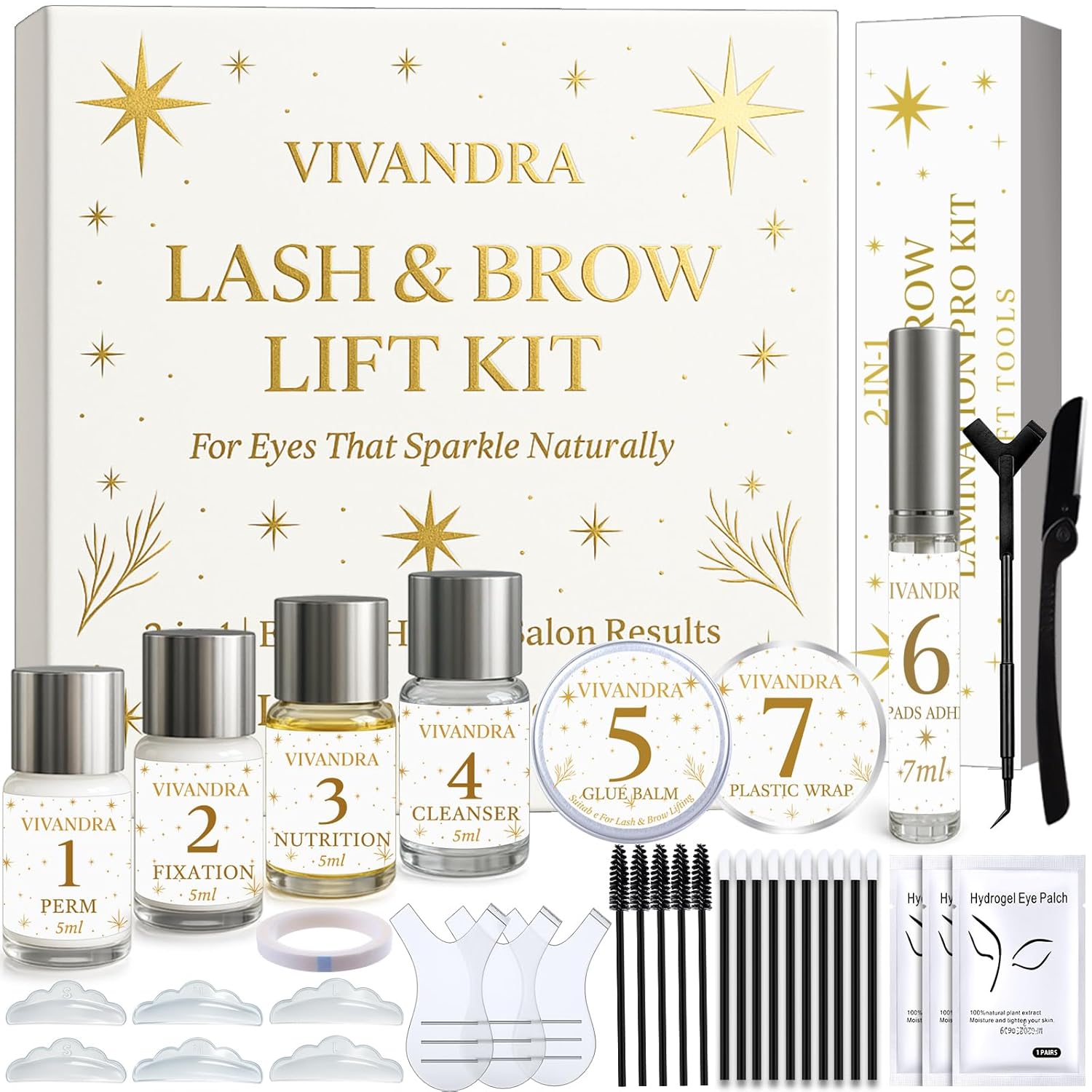 2-IN-1 Lash Lift & Brow Lamination Kit – Professional...