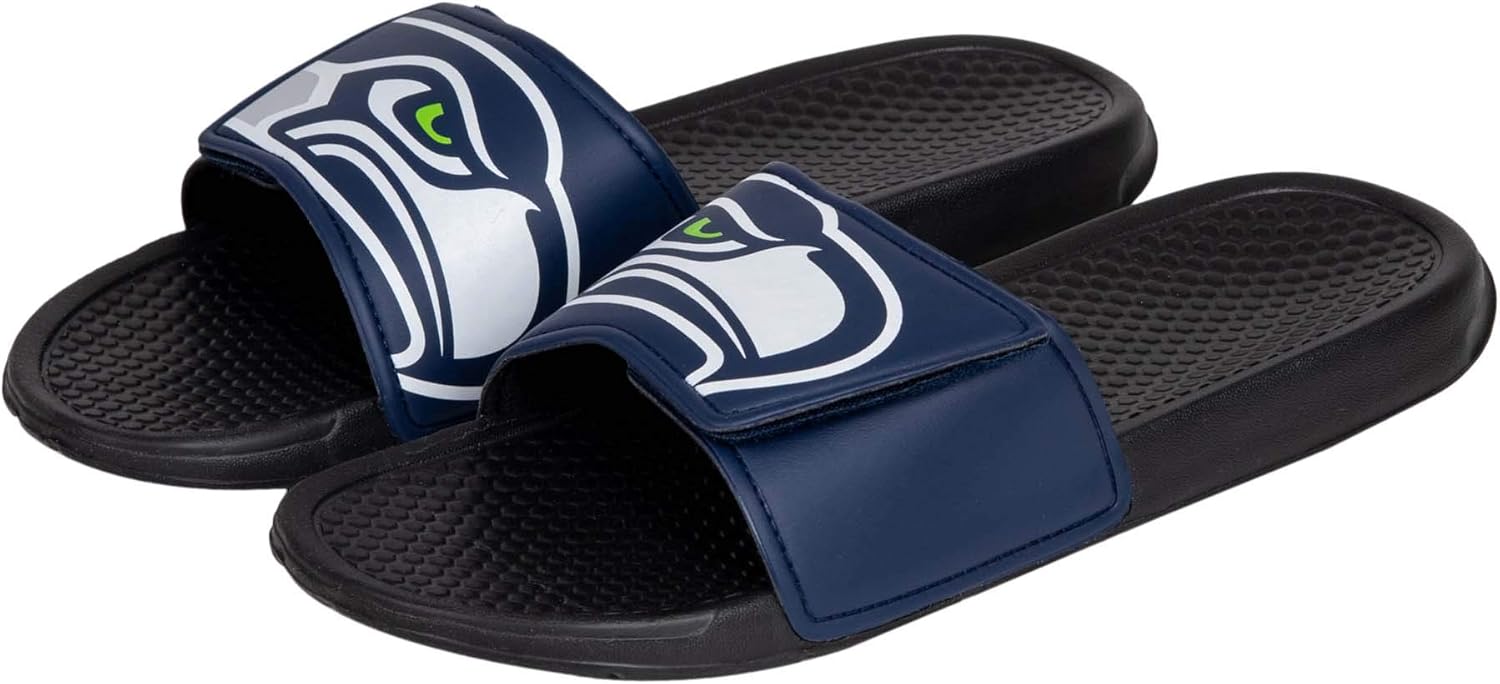 FOCO Men's NFL Team Logo Shower Sport Slide Flip Flop Sandals : Sports & Outdoors