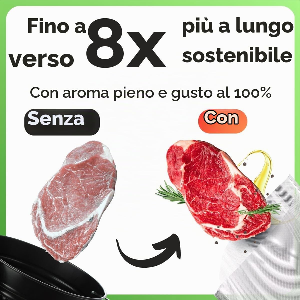 Aspiratore ProfiCook® | Sous Vide e cottura sottovuoto | Apparecchio sottovuoto incl. 18 sacchetti | cucitura stabile | Saldatrice a film con capacità di aspirazione 12 l/min | PC-VK 1080