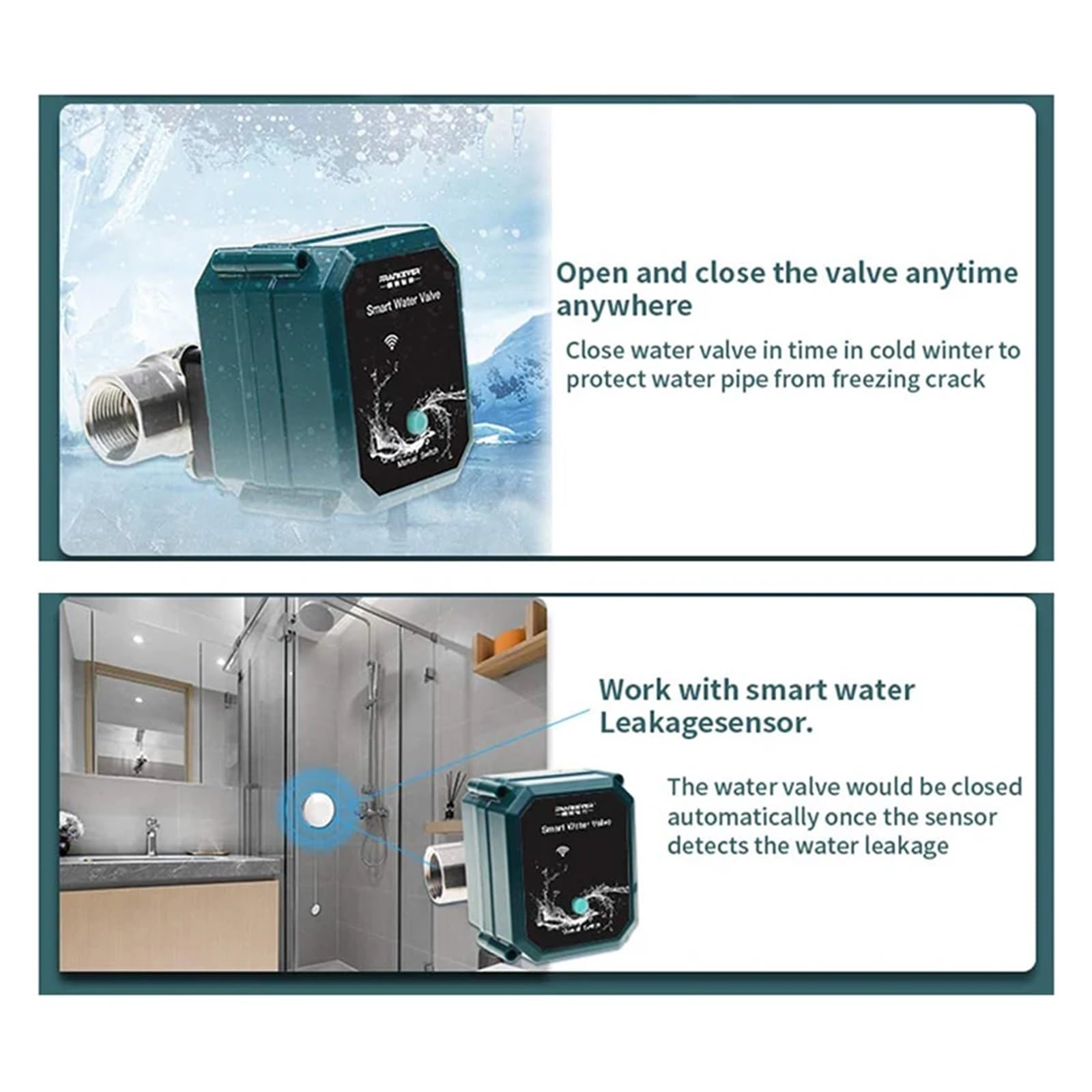Temporizador de agua inteligente WIFI Válvula inalámbrica Control remoto Riego automático Funciona con Tuya(EU BSP-WIFI-DN15)