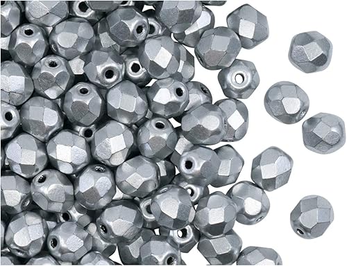 300 cuentas facetadas pulidas al fuego, redondas, cristal checo, 0.23 pulgadas, aluminio bronce cristal