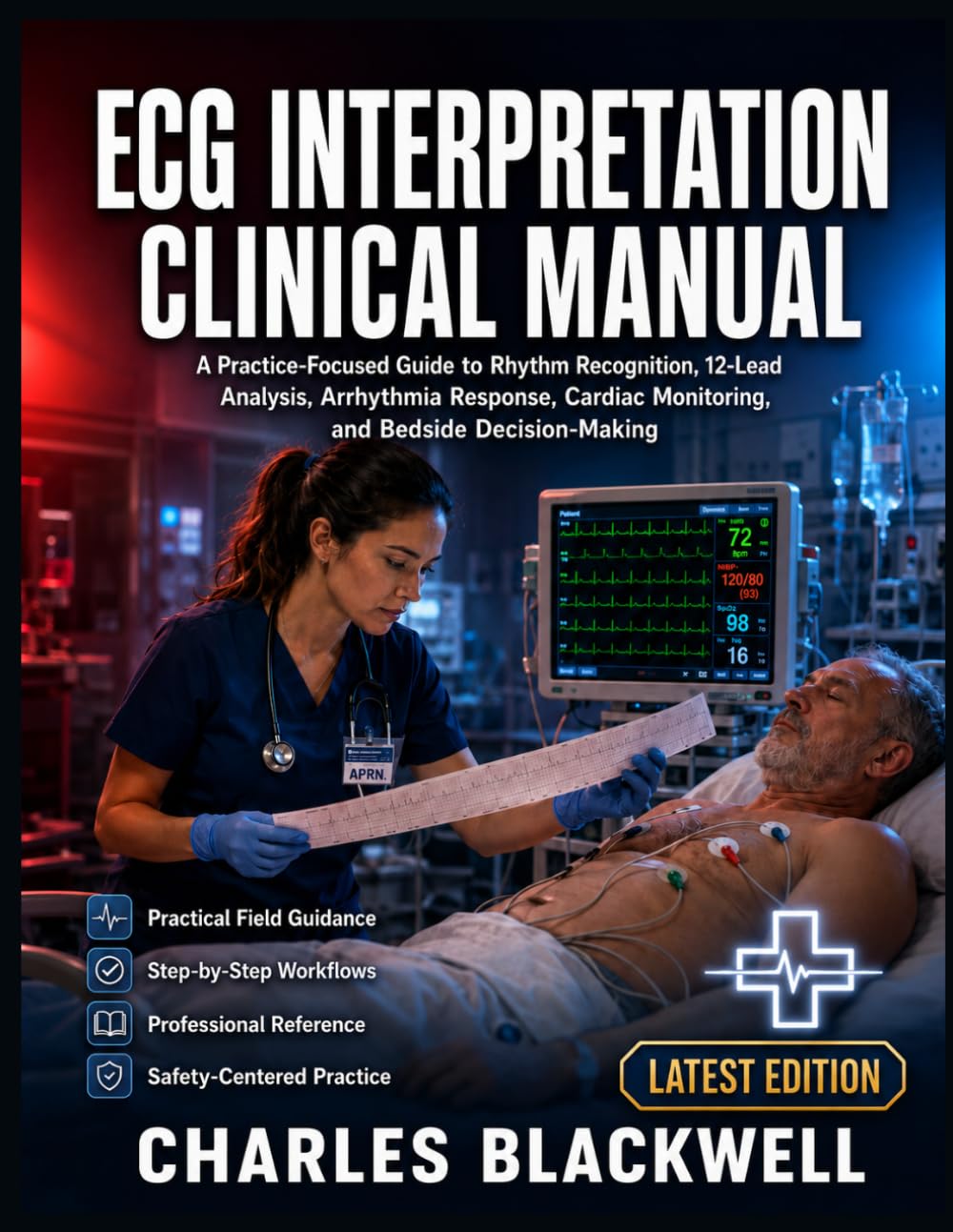 ECG INTERPRETATION CLINICAL MANUAL: A Practice-Focused Guide to Rhythm Recognition, 12-Lead Analysis, Arrhythmia Response, Cardiac Monitoring, and Bedside Decision-Making