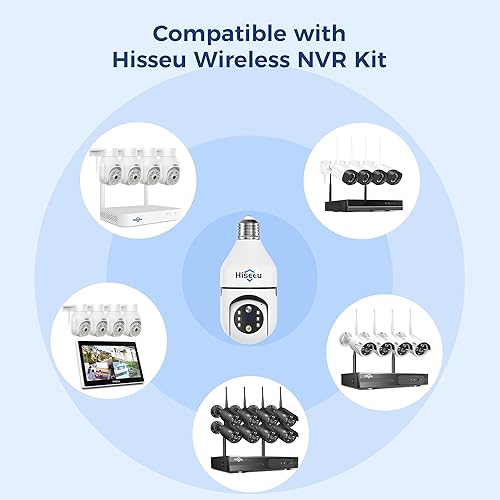 Miniatura 7 de Hiseeu Cámara de seguridad inalámbrica WiFi 5G y 2.4GHz, zoom 10X PTZ cámara de seguridad para el hogar, audio de 2 vías, seguimiento automático y