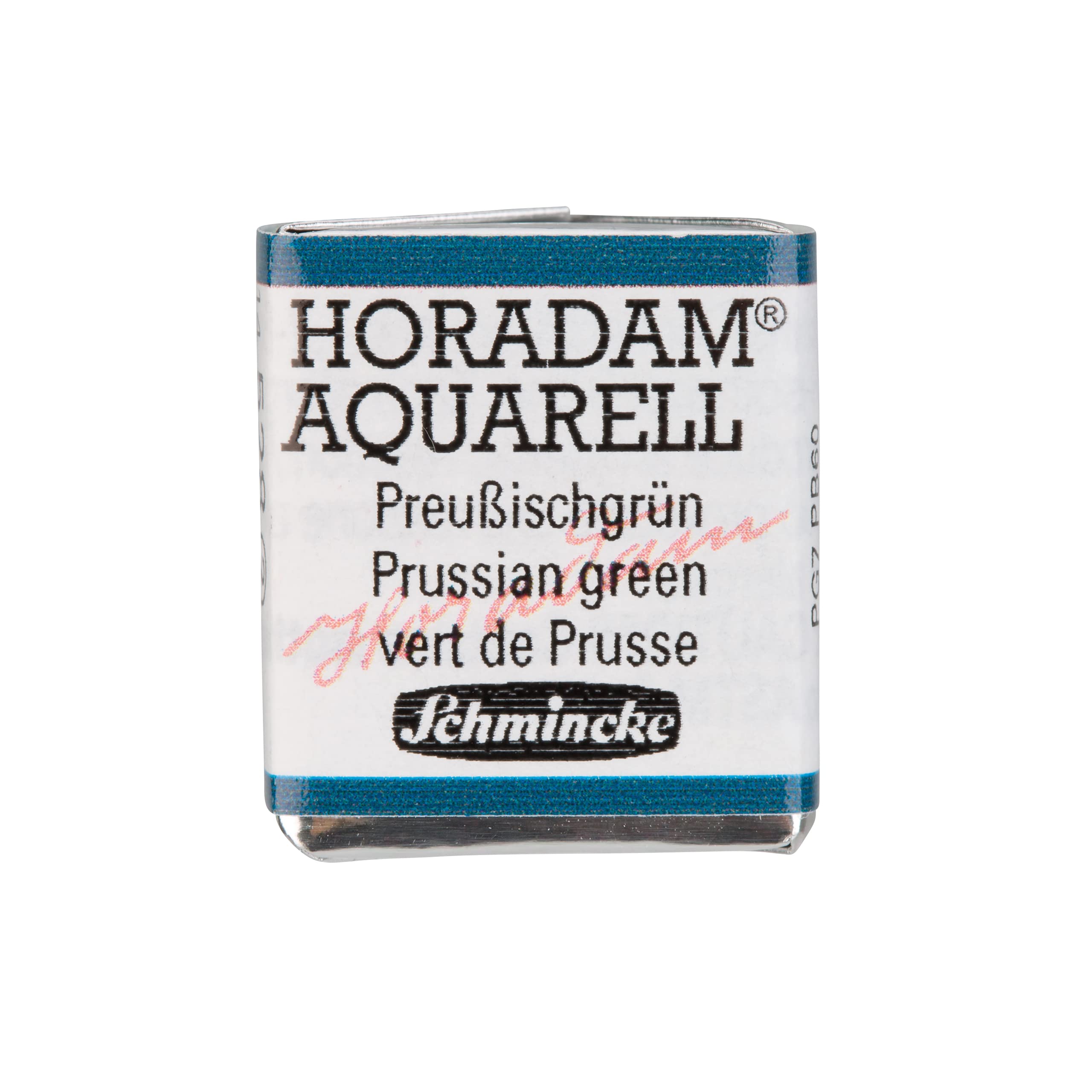 Schmincke - HORADAM® AQUARELL - Finest Artists' watercolours, 528 Prussian Green, 14 528 044, 1/2 pan