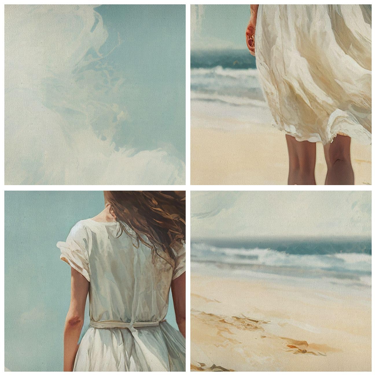Cuadros Decoracion Salon Chica Playa Caminar Lienzos decorativos 120x80cm Cuadro Sobre Lienzo Moderno Dormitorio Cocina Cuadros Pared Imágenes Wall Art Prints Decor Canvas Grande XXL AA120x80-6014 | Chica Playa Caminar Cuadro Decorativo XXL 1 pieza Sala d