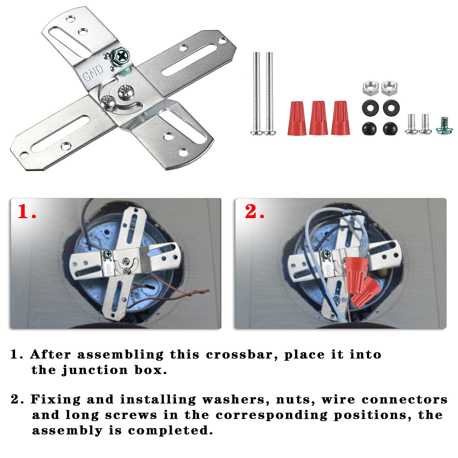 OwnMy 4PCS Rotatable Light Fixture Mounting Brackets Ceiling Fan Brackets — Amazon image 5