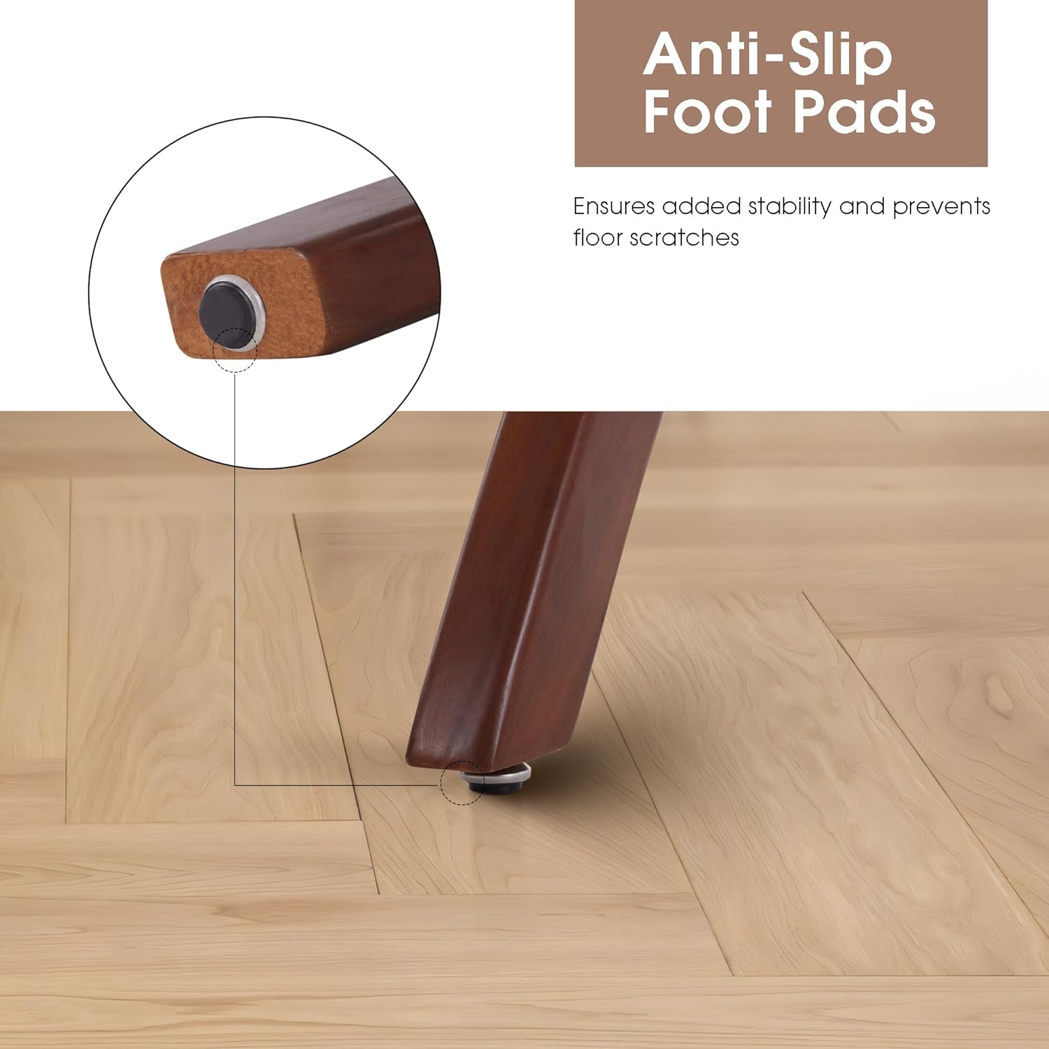 ivinta Small Glass Dining Table for 2-4 People, 31.5-Inch Round Coffee Table with Solid Wood Legs, Mid-Century Modern Kitchen Table for Dining Room, Living Room, Restaurant, CURD-80 (Rustic Brown)