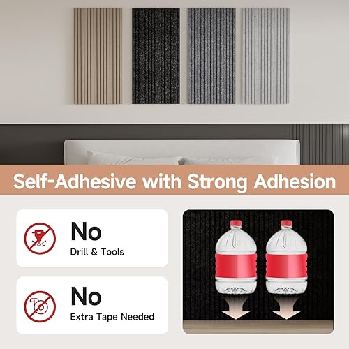 Miniatura 5 de Paneles de pared acústicos grandes a prueba de sonido para paredes/paneles de pared autoadhesivos gruesos insonorizados que absorben para