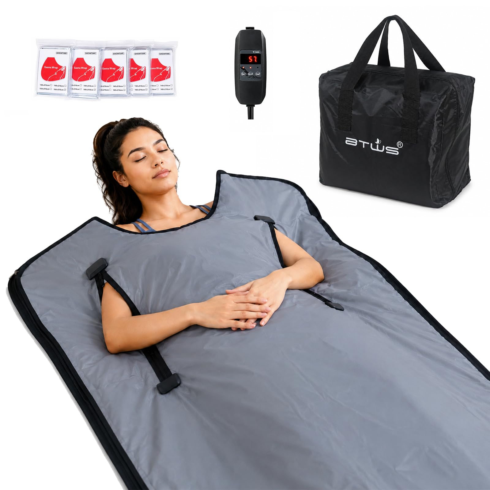 Infrared Sauna Blanket for Detox & Relaxation, 71"x31" Low EMF Portable Blanket with Sili…