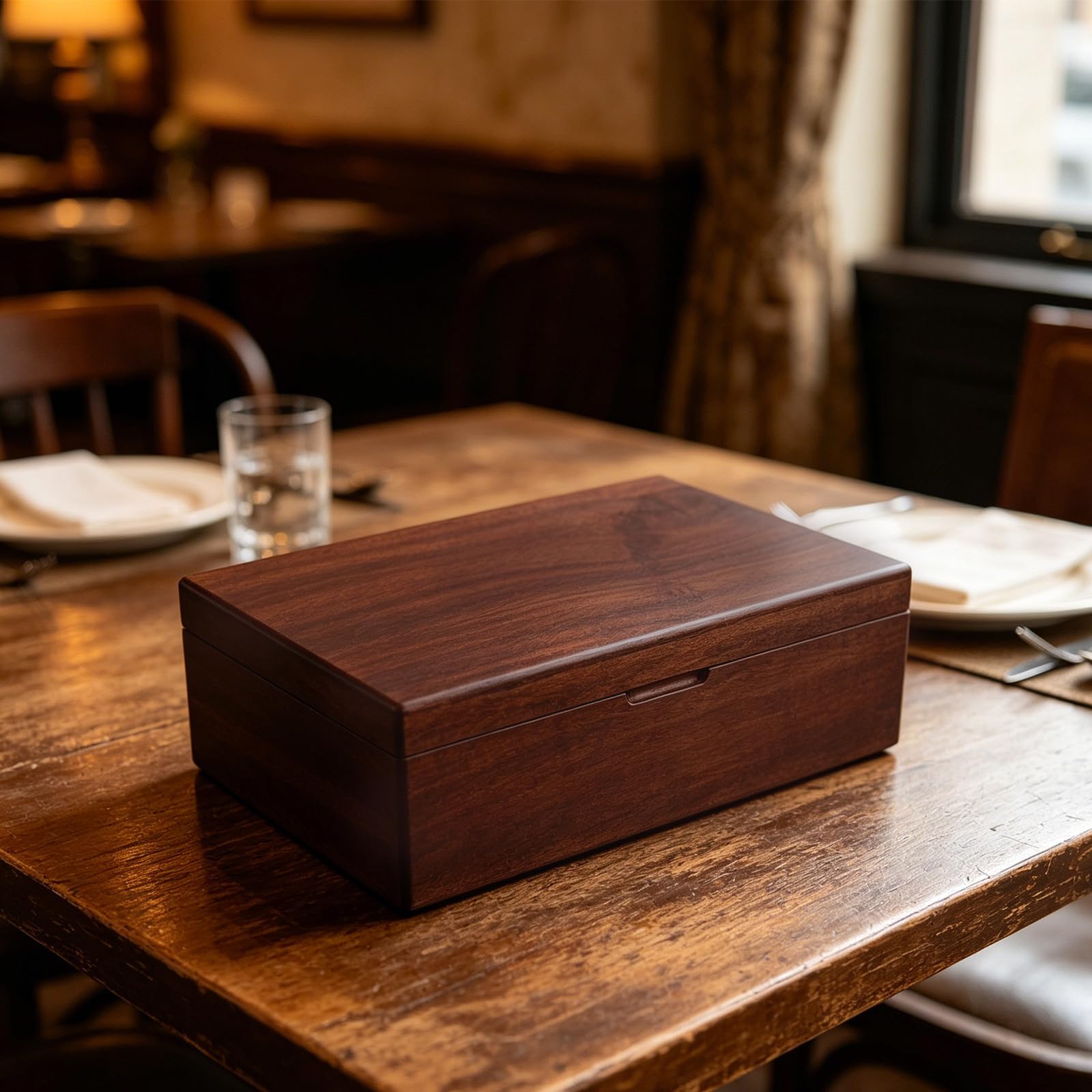 HOMSFOU Holz Teebeutel Aufbewahrungsbox mit 8 Fächern Rechteckiges Design Platzsparend und Schnell Zugänglich für Zuhause und Kaffee Station im Vintage Stil Wiederverwendbar