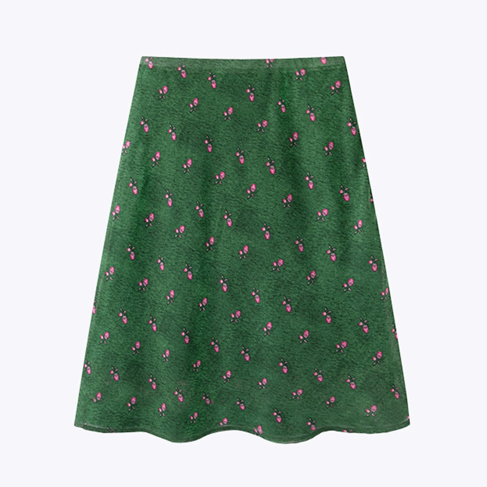 Gonne Midi A Trapezio Stampa Floreale,Gonna A Coda Di Pesce Da Donna