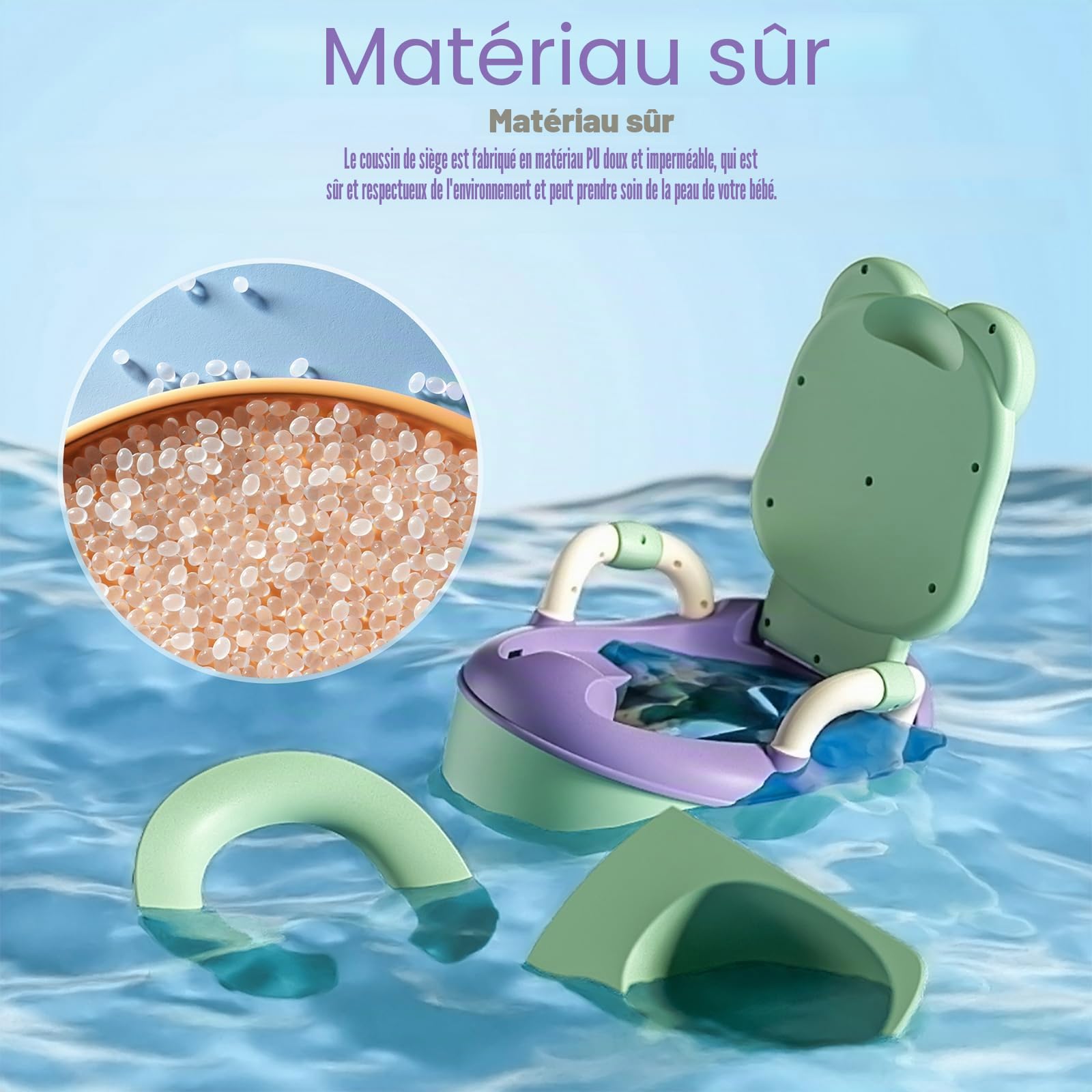 LZQ Pot de toilette Baby Potty pour enfant à partir de 1 an, avec poignée et fonction antidérapante, pot ergonomique pour enfant à partir de 1 an (Vert, type A)