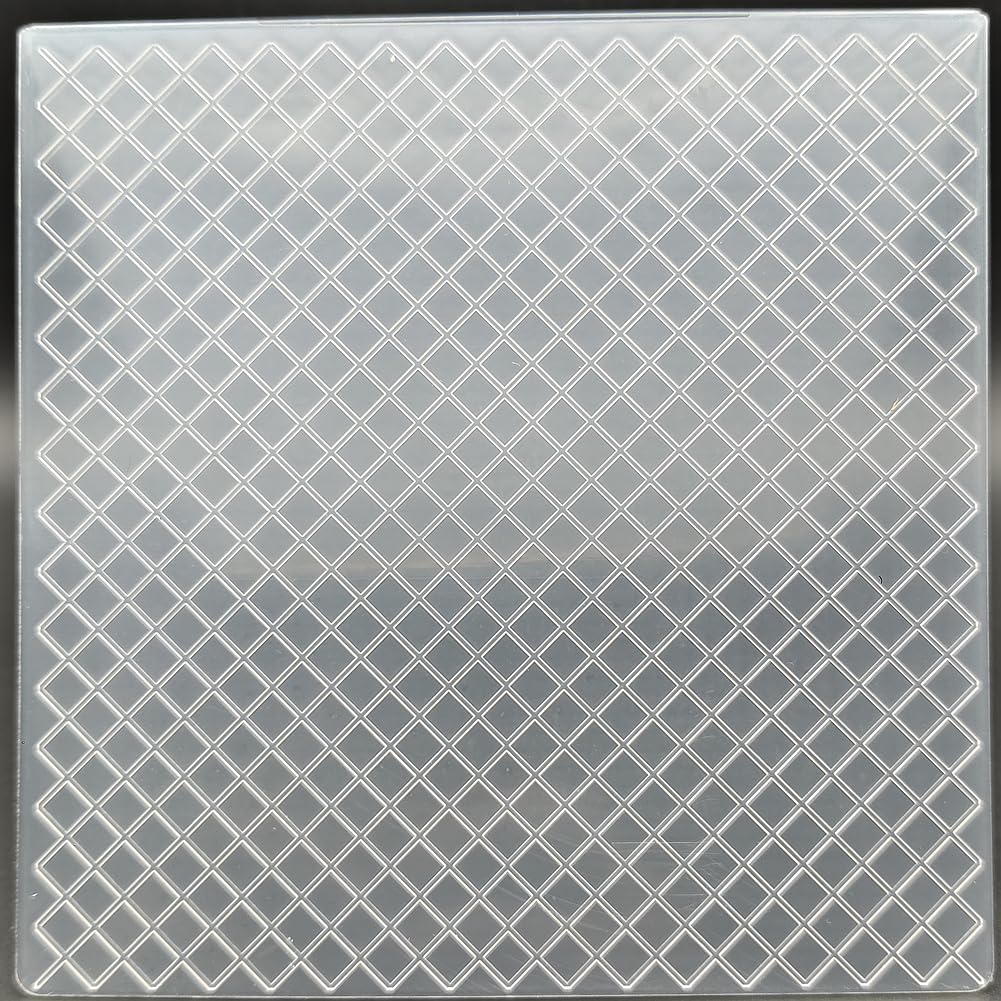 Plastic Embossing Folder (6 Inch x 6 Inch | Small Grids) Paper Crafts Plastic Textured Impressions for Card Making Scrapbooking