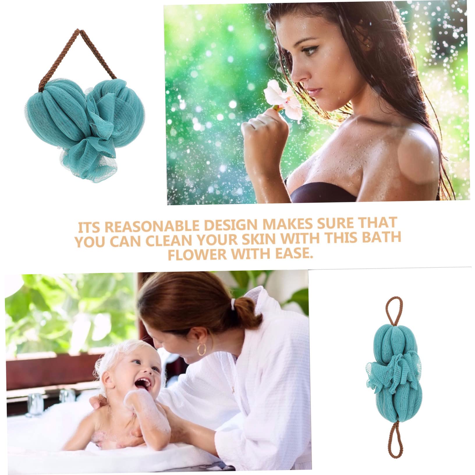 ARTSEWPLY 2Pcs Long Strip Back Scrub Towel Lightweight Bath Back Towel with Lanyard Design Quick Drying Shower Body Scrubber for Home and Dormitory Use Safe Material for Skin