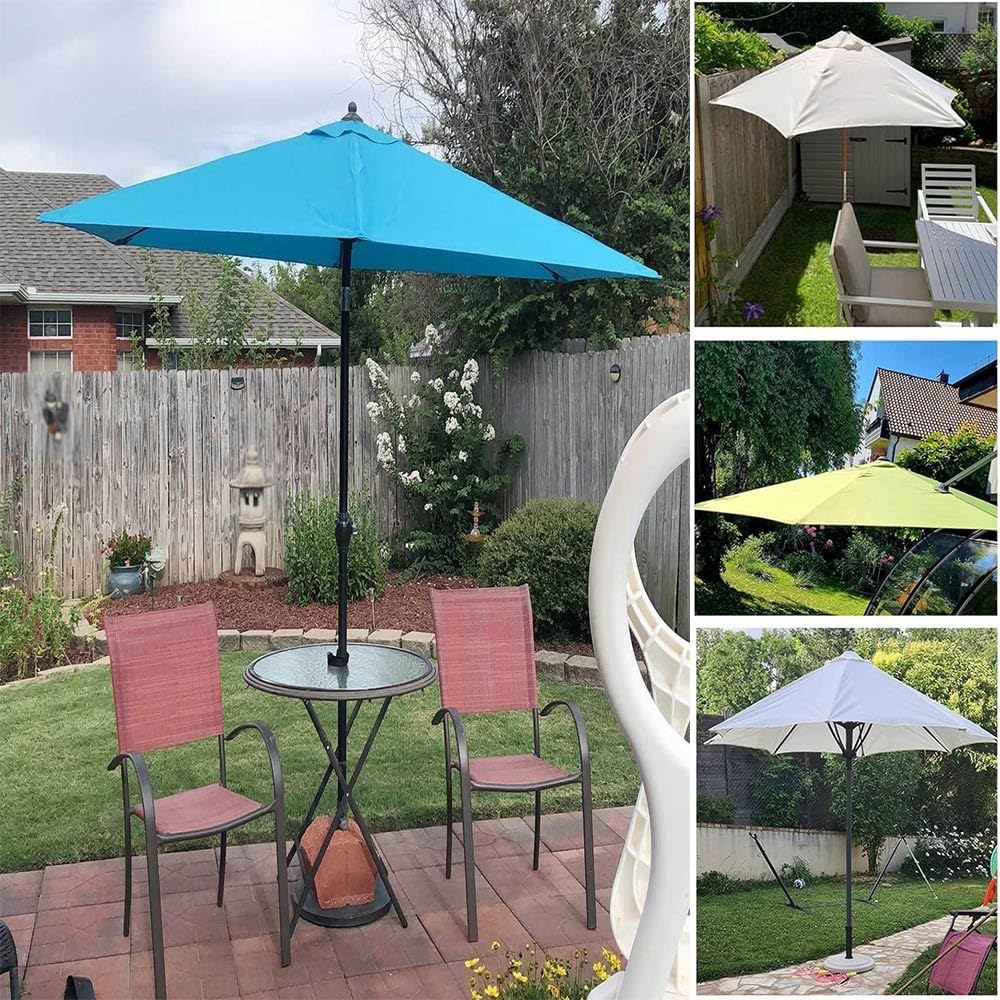 Zapasowy baldachim na parasol z 8 żebrami, wodoodporny pokrowiec z tkaniny, okrągły parasol tarasowy, zapasowy wierzch, na balkon, do ogrodu, na basen (khaki, 8 żeber, 2,5 m)