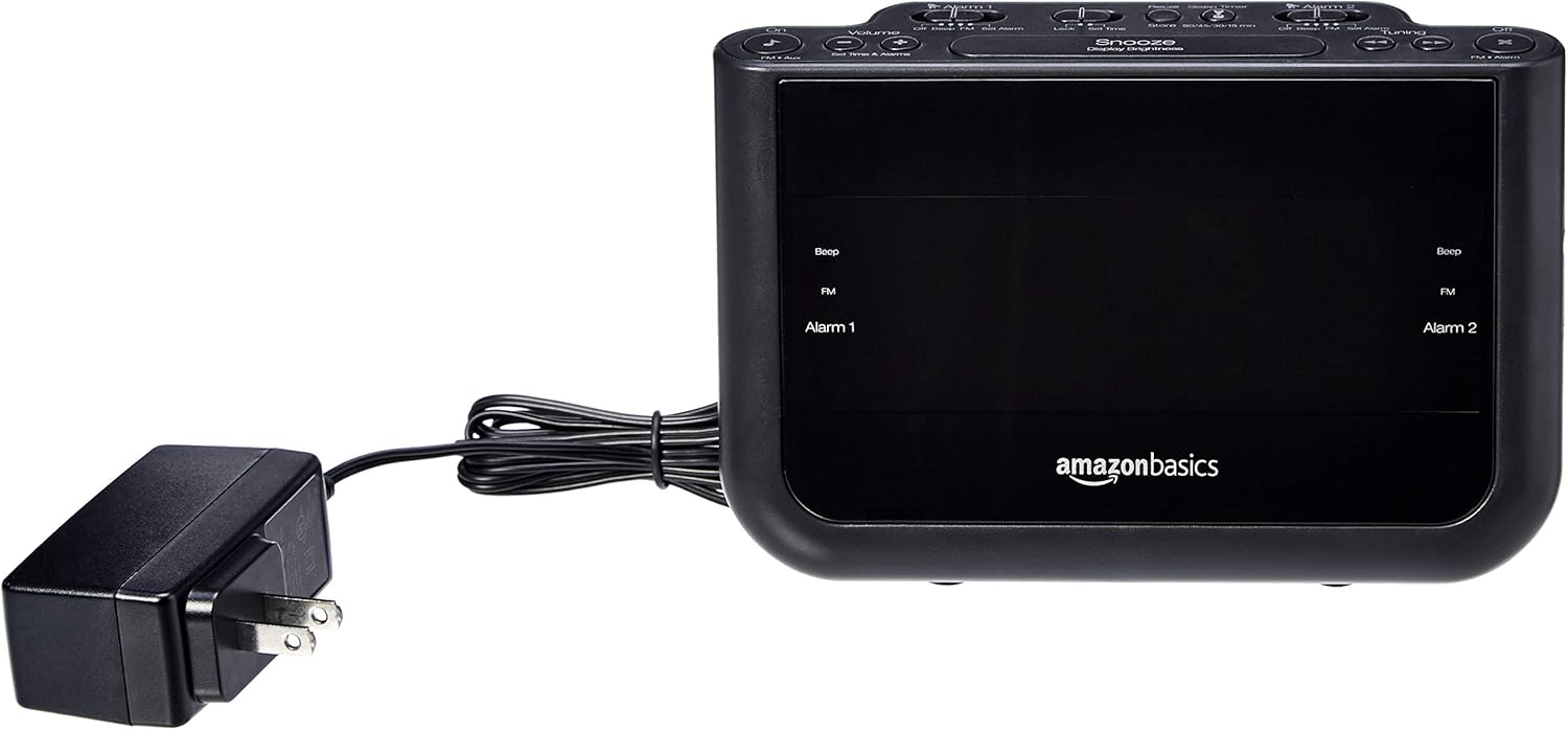رادیو ساعت دیجیتال AmazonBasics FM Dual Alarm ...