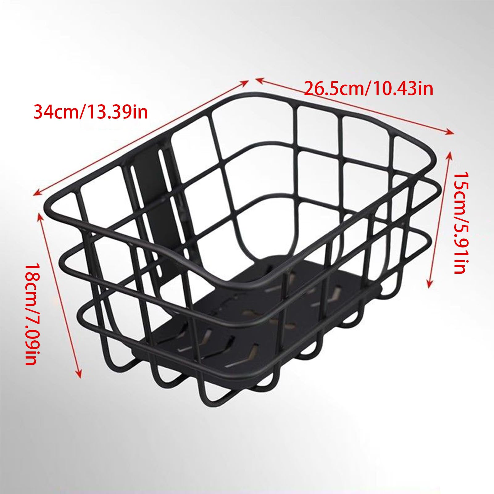 Cestino anteriore per bicicletta, 13,39 x 10,43 pollici, Easy Carrier per biciclette elettriche, costruzione stabile con design resistente alla ruggine, cestino per ruote in lega per uomini, donne