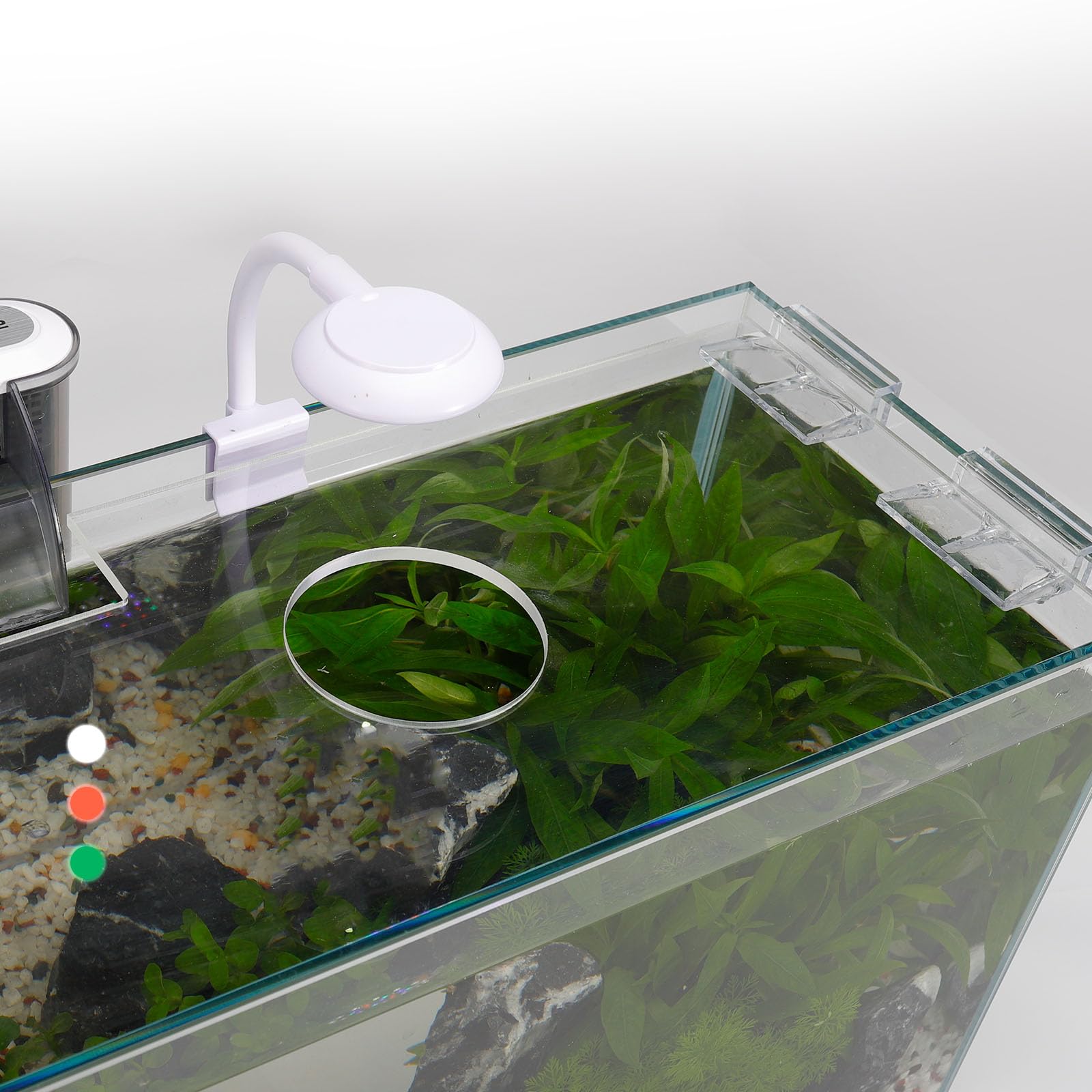 Szklany mały zbiornik na ryby, zestaw startowy Betta Fish Tank z filtrem, światłami, pokrywką.