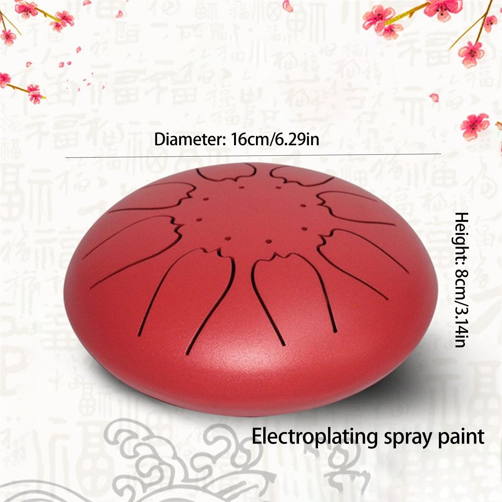 Steel Tongue Drum 8 Notes De 6 Pouces Handpan for Débutants Adultes Et Enfants Instrument Avec Livre De Musique, Mallets, Baguettes, Palettes for Les Doigts(Noir)