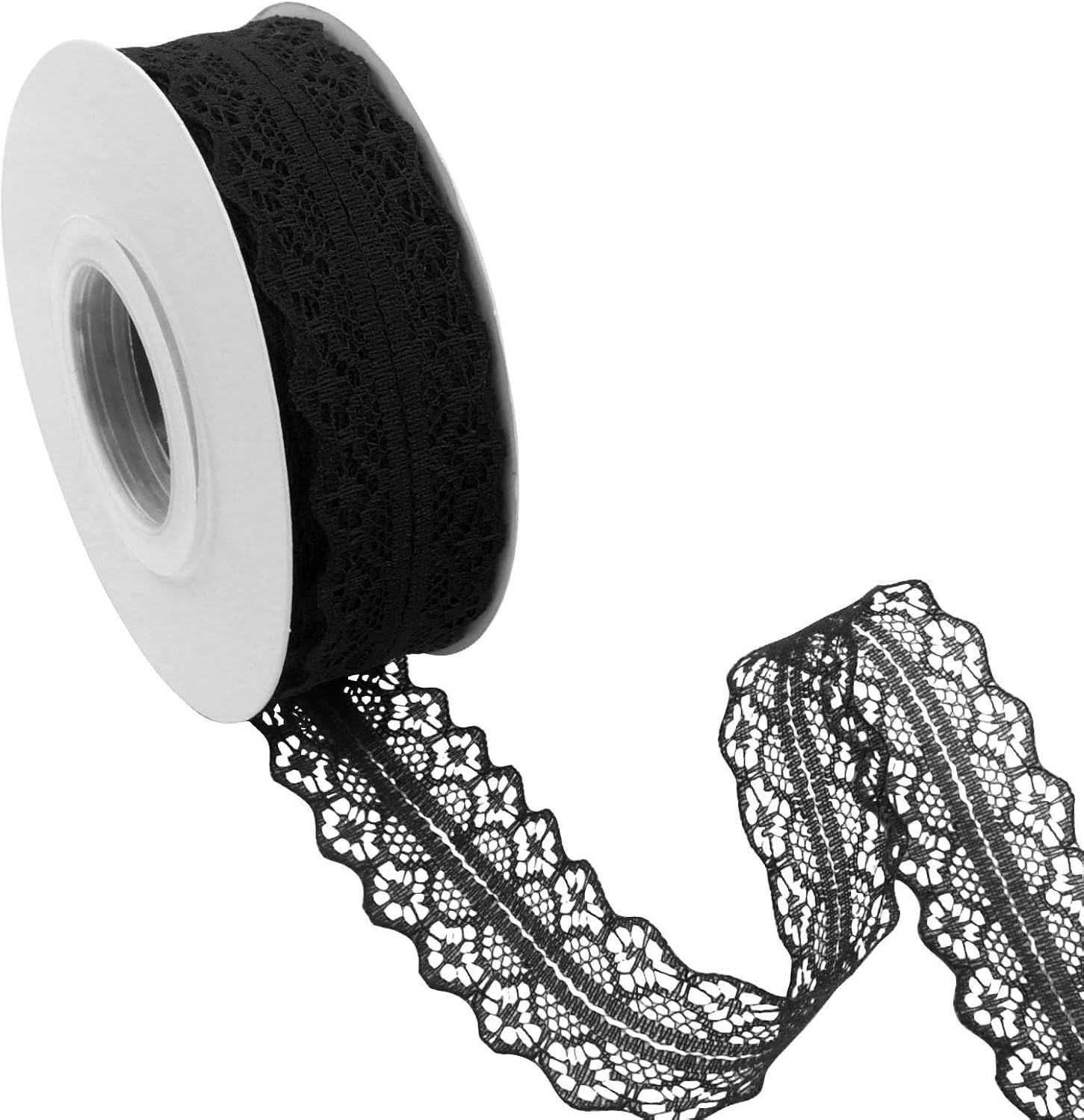 Elegant Pink Floral Lace Ribbon - 1" Wide x 75.45 Ft Lace Trim Ribbon, Perfect for Decorating, Floral Arrangements, Gift Wrapping, and Crafts