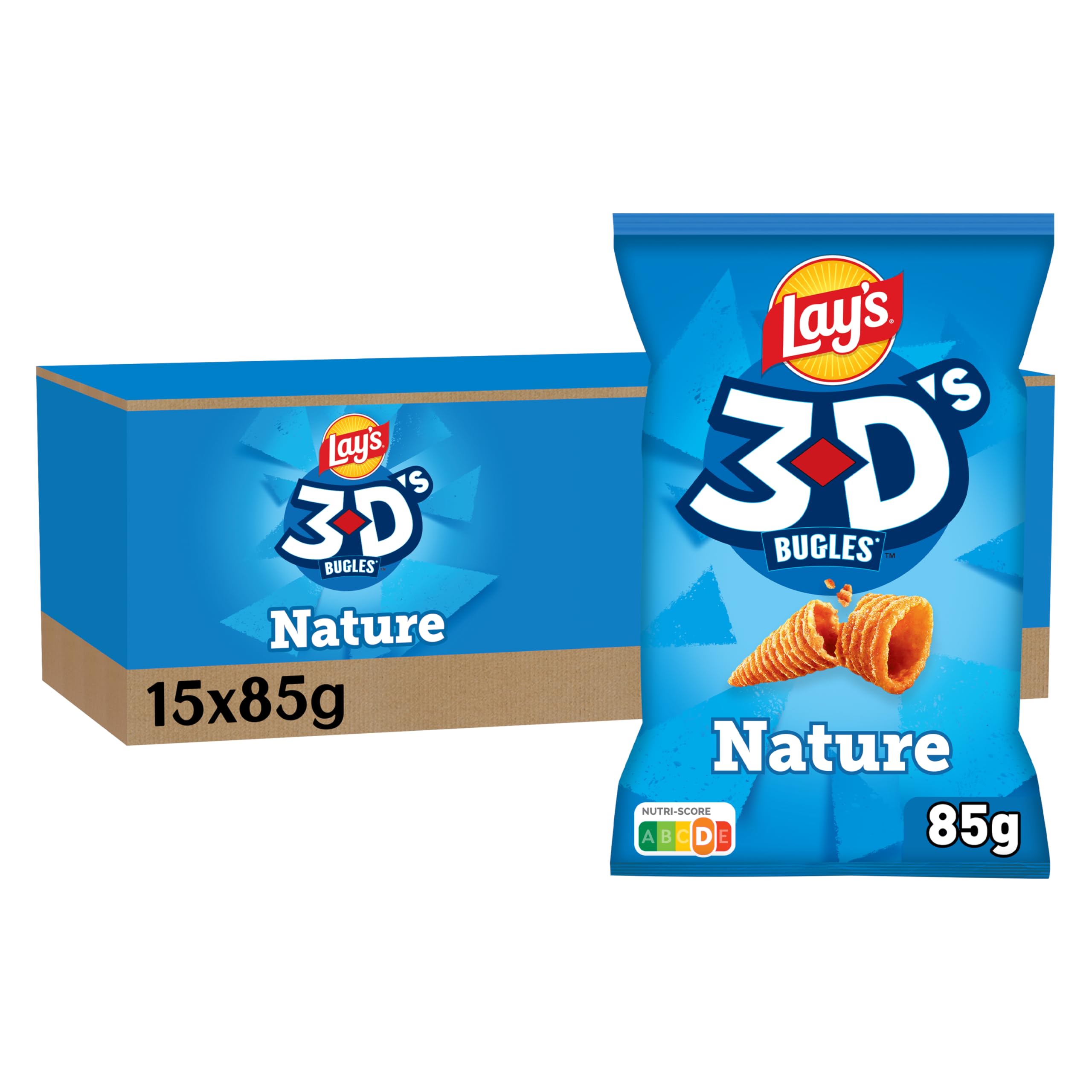 Lay's 3D's Bugles Nature, 85 g - Lot de 15
