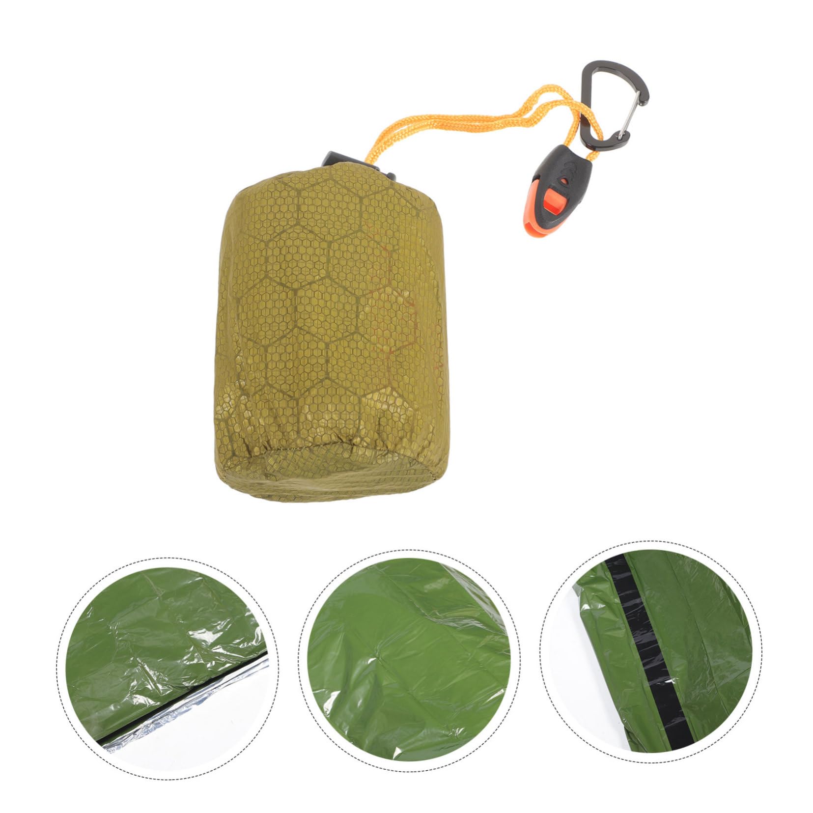 Toyvian Überlebensschlafsack Pe Aluminiumfolie Ultraleicht und Kompakt Wind und Regensicher für Notfälle und Outdoor Aktivitäten Praktischer Tragetasche