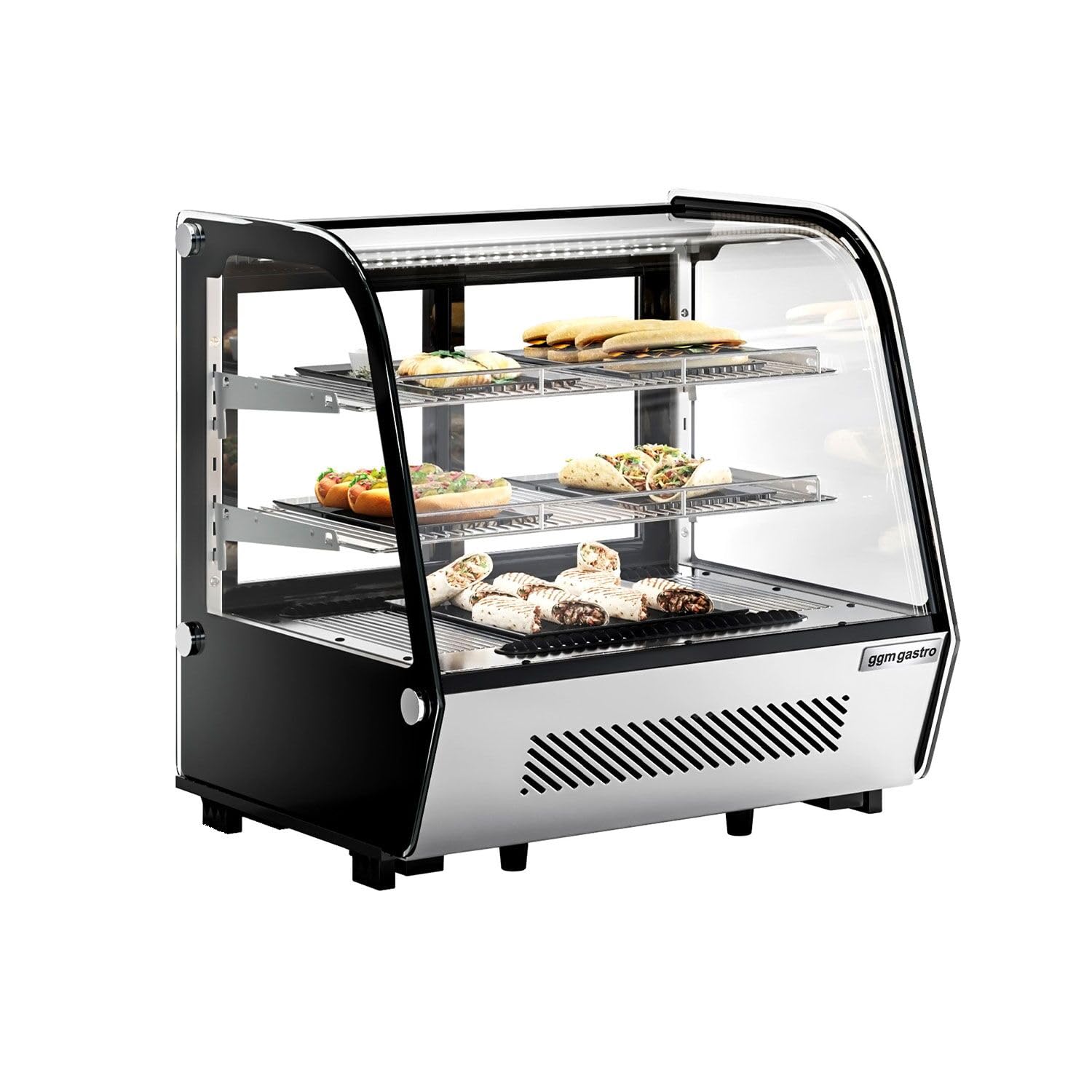 GGM Gastro Tisch-Kühlvitrine 120 l 696x570x686 mm | Optimale Warenpräsentation, energieeffiziente LED-Beleuchtung, intuitive digitale Steuerung, robuste Doppelverglasung