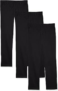 Girls and Toddlers' Uniform Flat-Front Chino Pants, Pack of 3 - Buy now