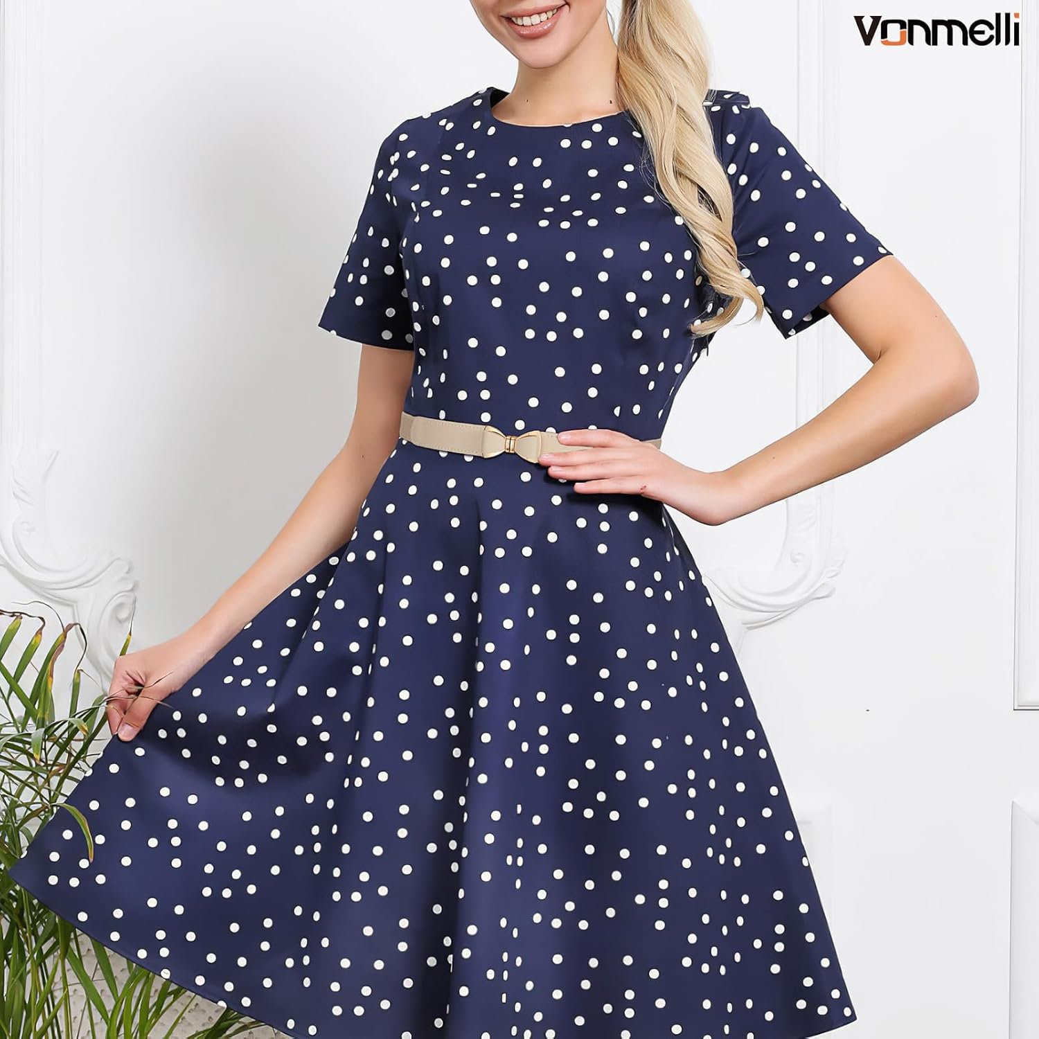 VONMELLI Womens Skinny Elastic Belt Stretchy Bow Belt for Women Dresses Thin Waist Ladies Belts - Image 7