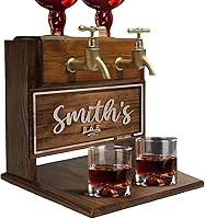 Vista 1 de Juego de dispensador de whisky personalizado para hombres, dispensador de licor grabado de madera con nombre en relieve para el hogar, bar, pub