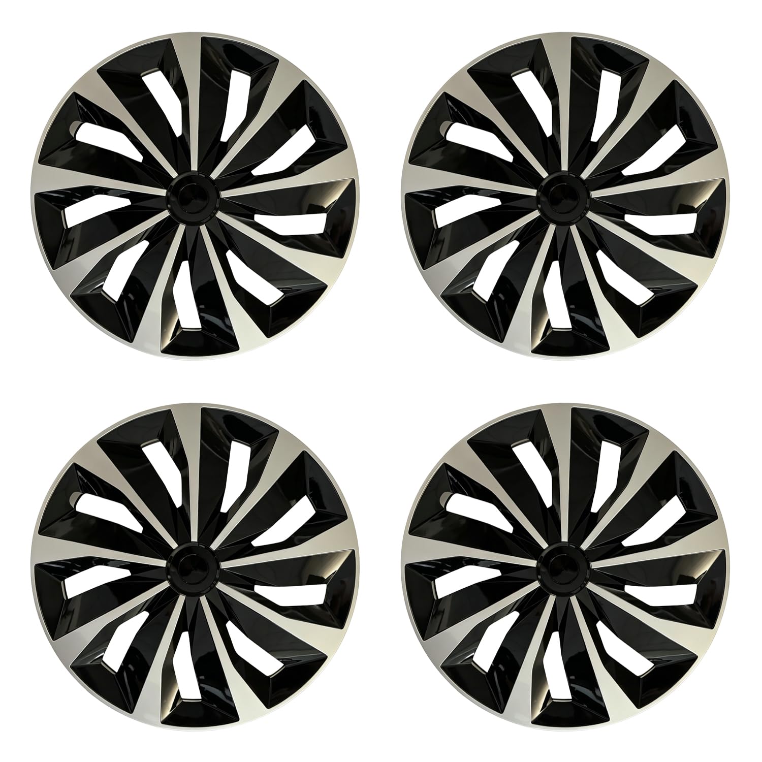 Photo 1 of Hubcap Wheel Covers Replacement Size R15 Hub Caps Universal-Fit Steel Wheel Rims Cover ABS Tire Cap for Most Cars Trucks Sedans SUV -Set of 4?15-inch?Silver-Black?
