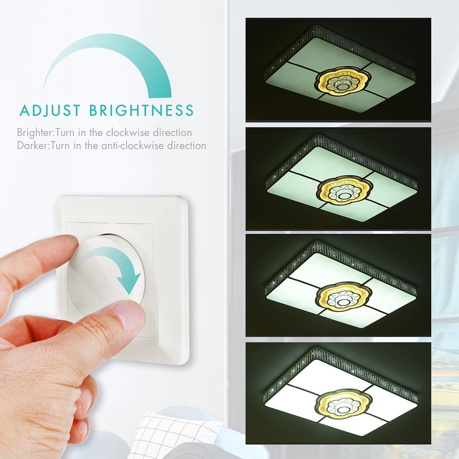 AC 220-240V Interruptores y Dimmers, Dimmer LED para lámparas LED regulables, compatible con 5-200W lámparas incandescentes y halógenas, con función de memoria, crema