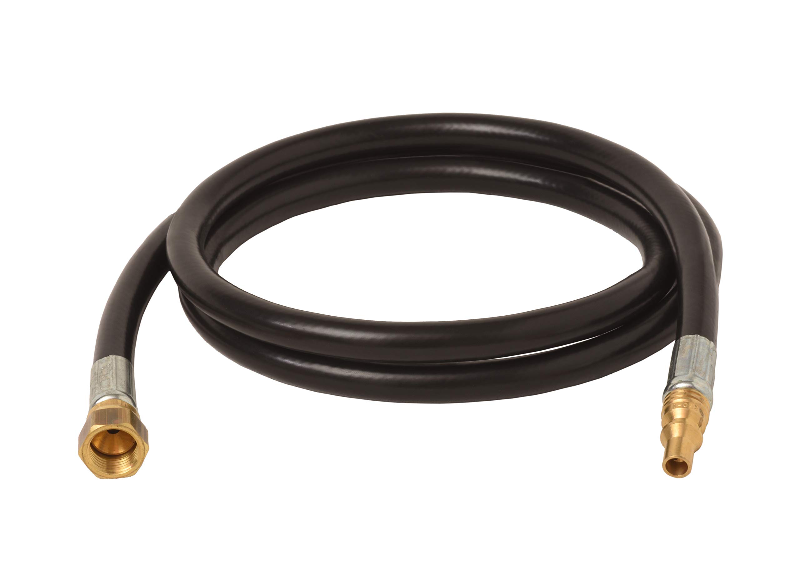 Flame King Low-Pressure Quick Connect Hose for RV, Van, and Trailer - 48-inch, 3/8-inch ID Female SAE Gas Flare Fitting, 100304-48, Black