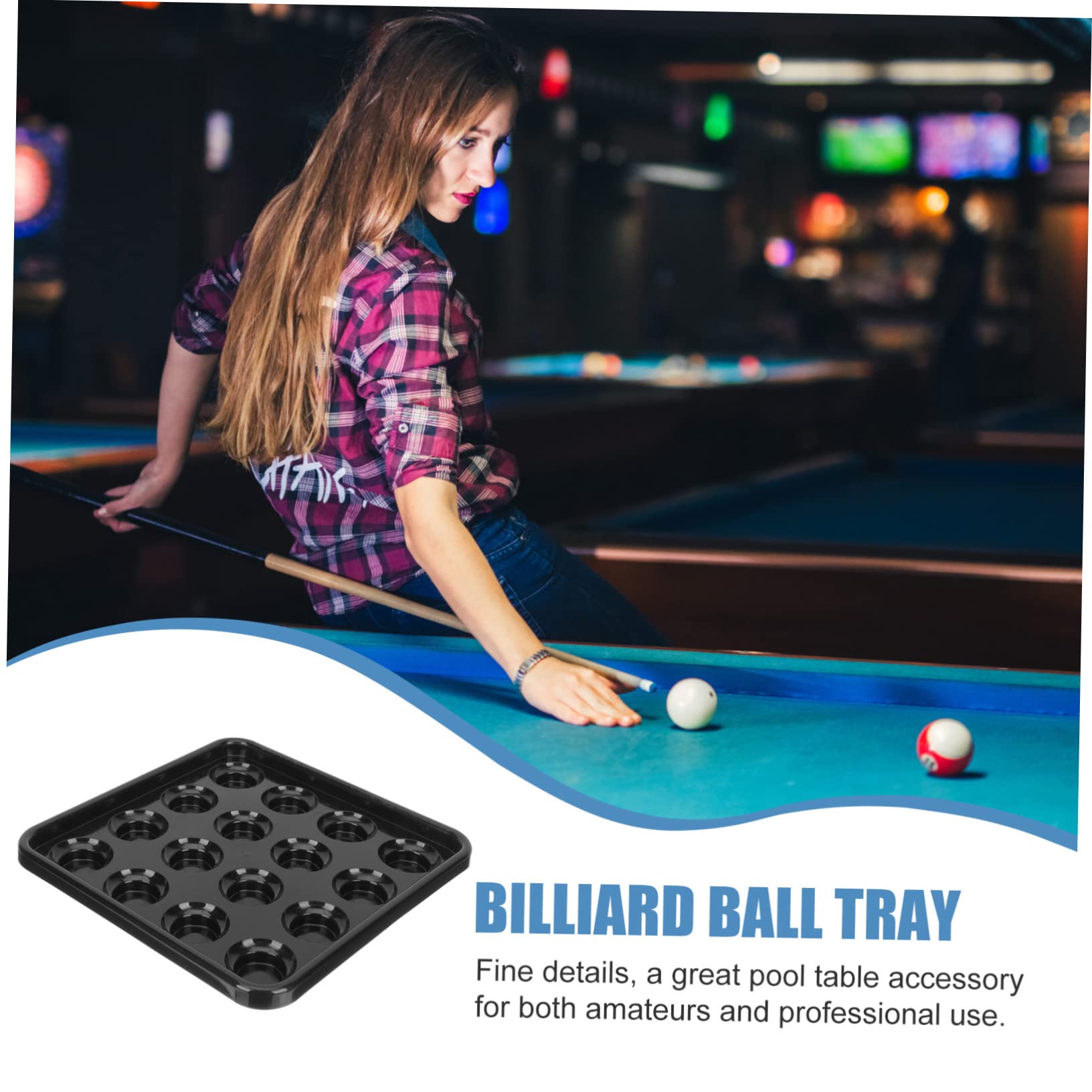 POPETPOP Table Ball Rack Billiard Balls Set Snooker Tray Plastic Organizing Bin