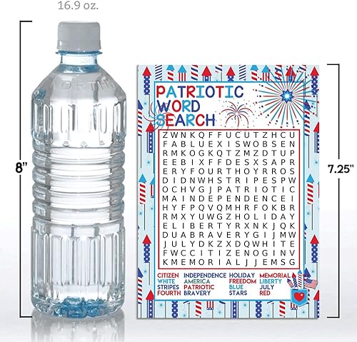Miniatura 4 de Amanda Creation - Tarjetas de juego patrióticas de búsqueda de palabras y búsqueda del tesoro, diez tarjetas de juego de 5 x 7 pulgadas