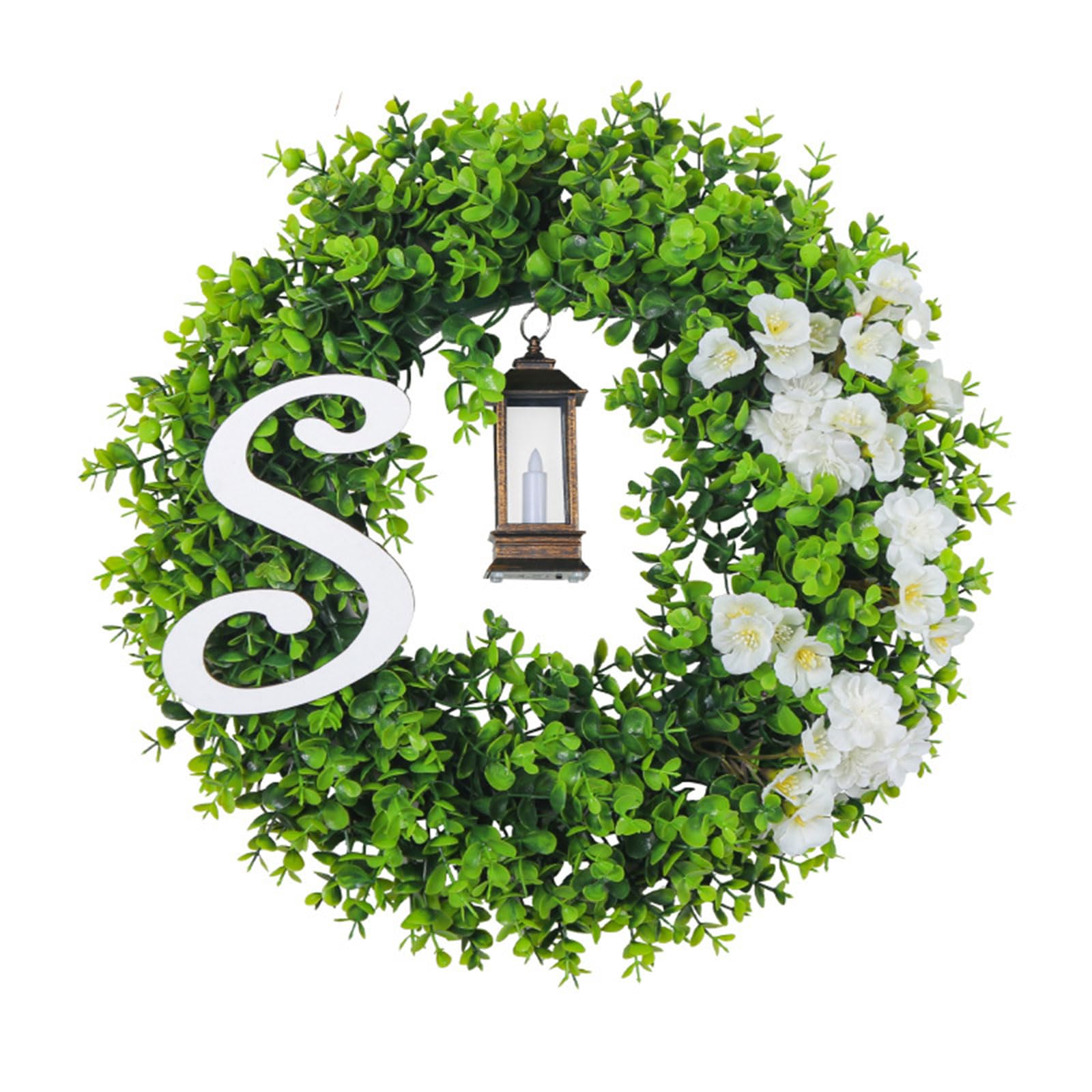 Plant Wreath Handcraft Silk Leaves for Spring & Decor Homes Decor Green Plant Wreath Garlands Ornament Spring Wreaths Front Door