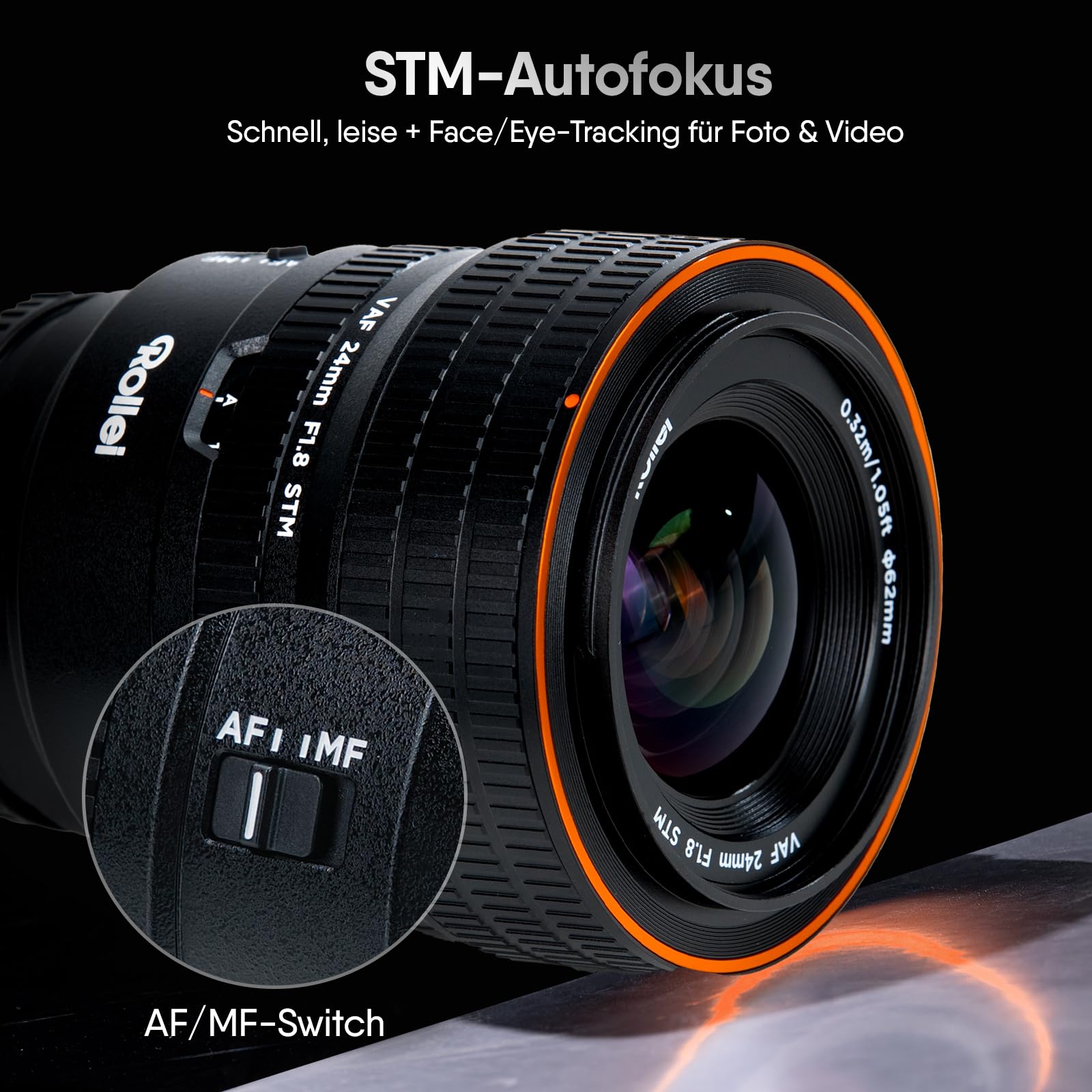 Rollei AF 24 mm F/1.8 Vollformat Objektiv für Sony FE mit STM-Autofokus | Vollmetall Gehäuse 477g Kompatibel mit APS-C FX30/ZV-E10/A6000–A6700/A5000/A5100 und Full Frame ZV-E1/FX3/A1/A1II/A9/A7 Series