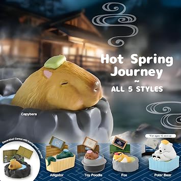 Animal Blind Box, Hot Spring Series Blind Box Random Figure (1 Pack)
