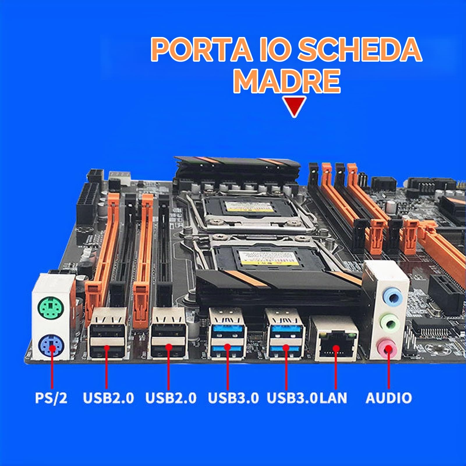 Scheda Madre X99 LGA 2011‑3, Scheda Madre del Computer per Scheda Madre del Server di Gioco per PC, 4 X USB 3.0, 4 X USB 2.0, 8 X DDR3 DIMM, CPU per E5 2673V3, 2666V3, 2678V3