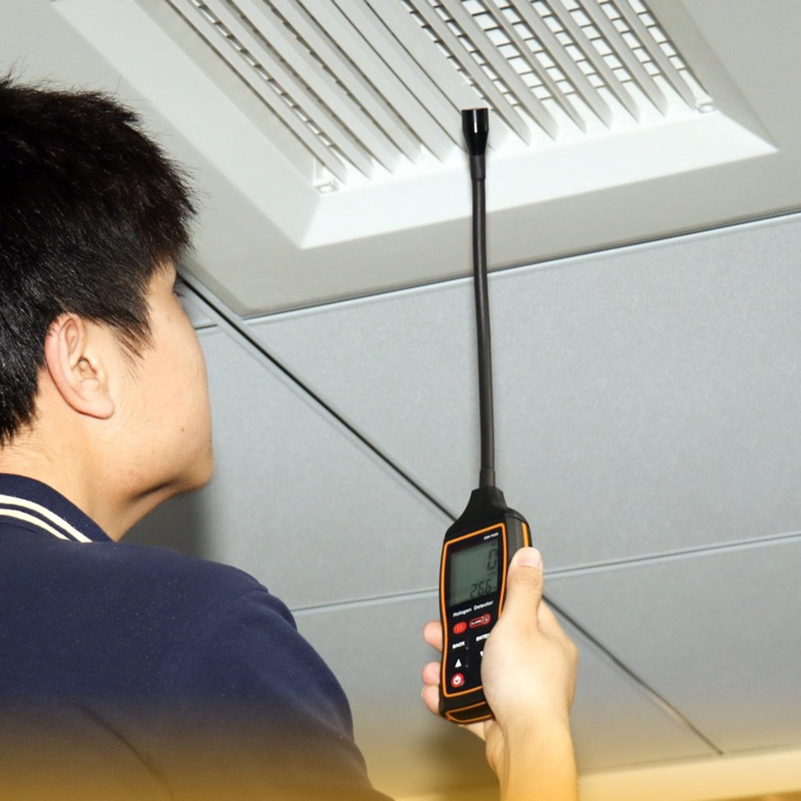 Halogen-Detektor mit Ton, Licht, Vibrationsalarm, Hintergrundbeleuchtung, Bildschirm, Kältemittel, Lecksuchgerät